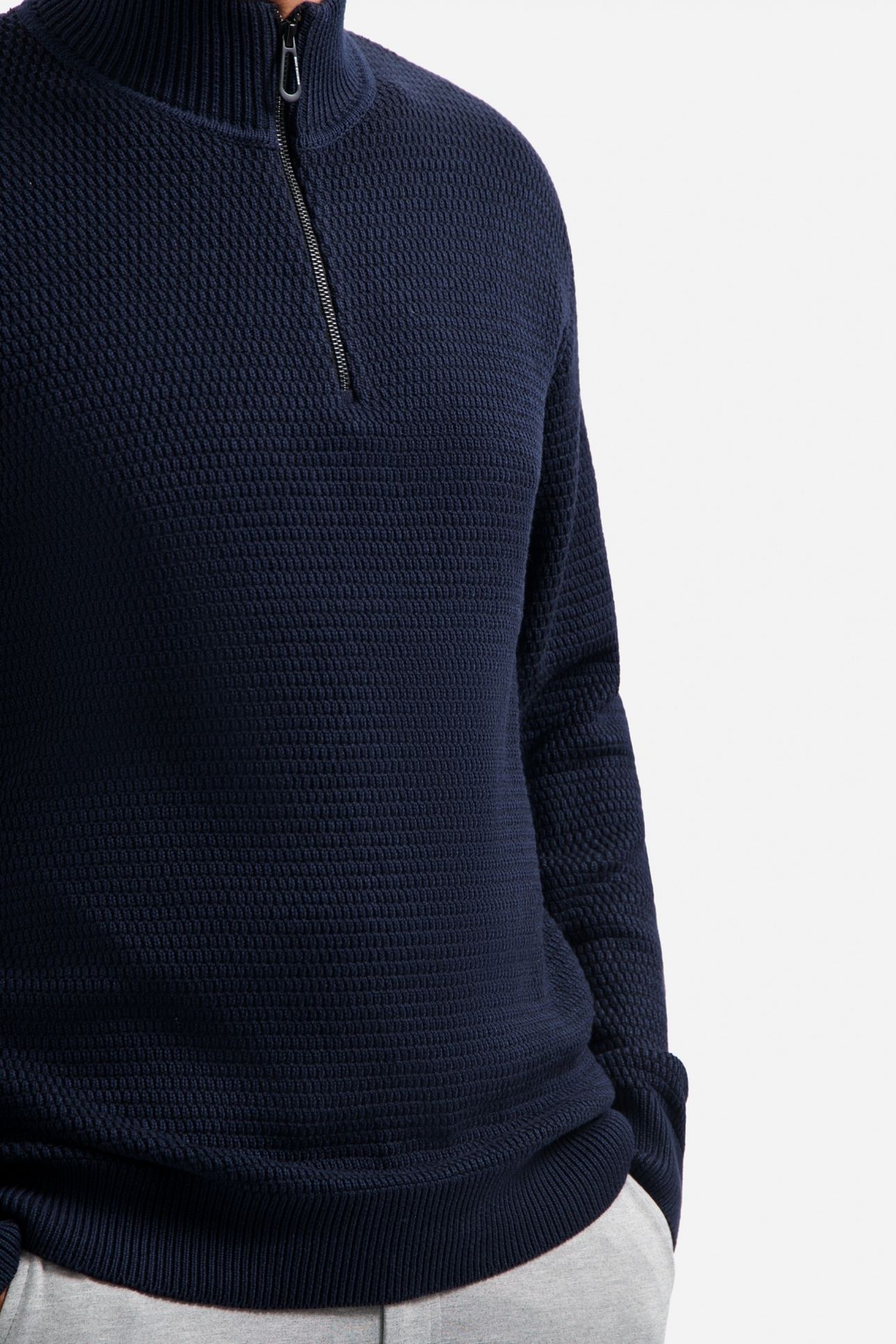 PULLOVER HALF ZIPPER 2 COLOURED MELANGE NIGHT 7