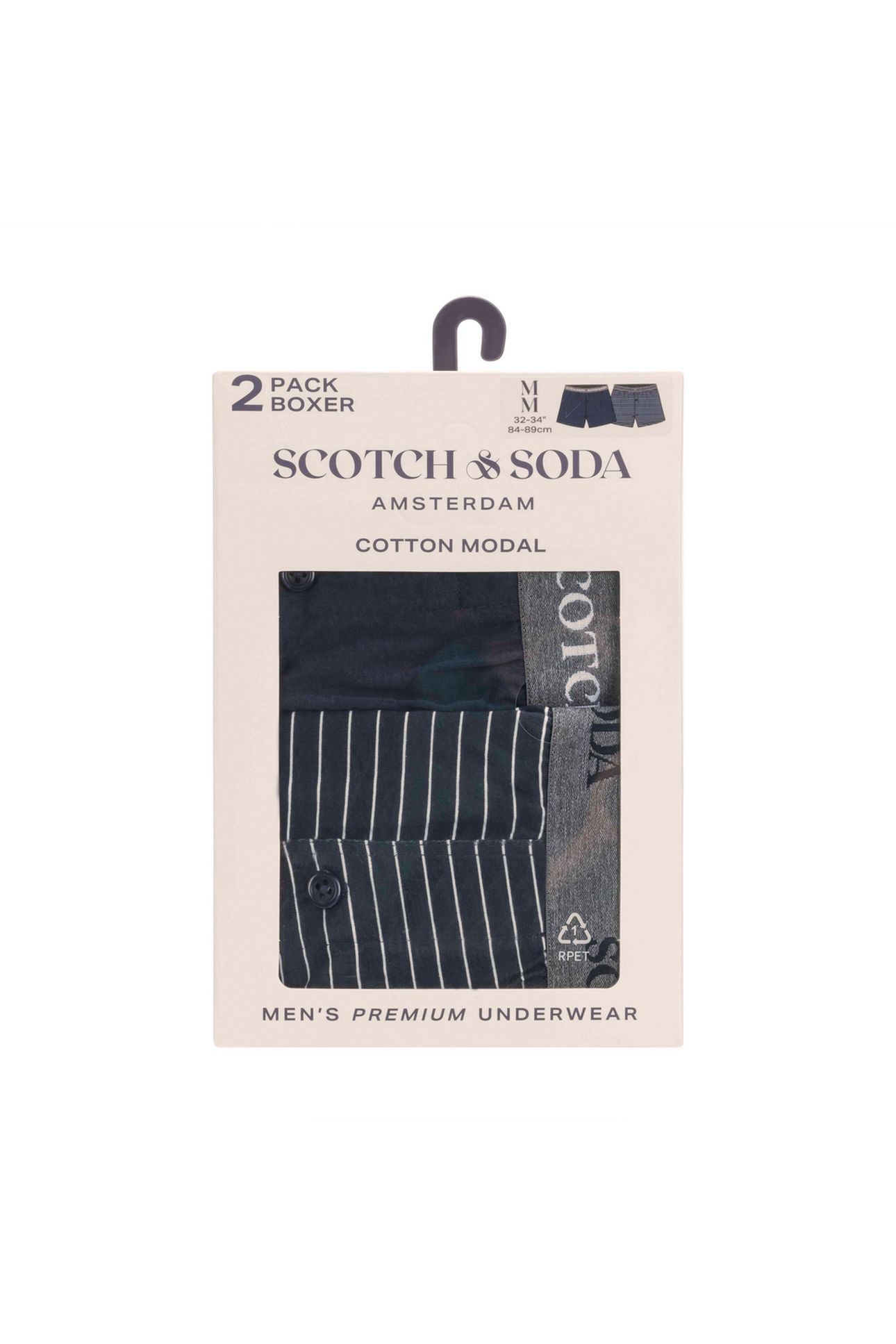 2PK MENS COTTON MODAL KNIT BOXER BRIEF UNDERWEAR NAVY 2