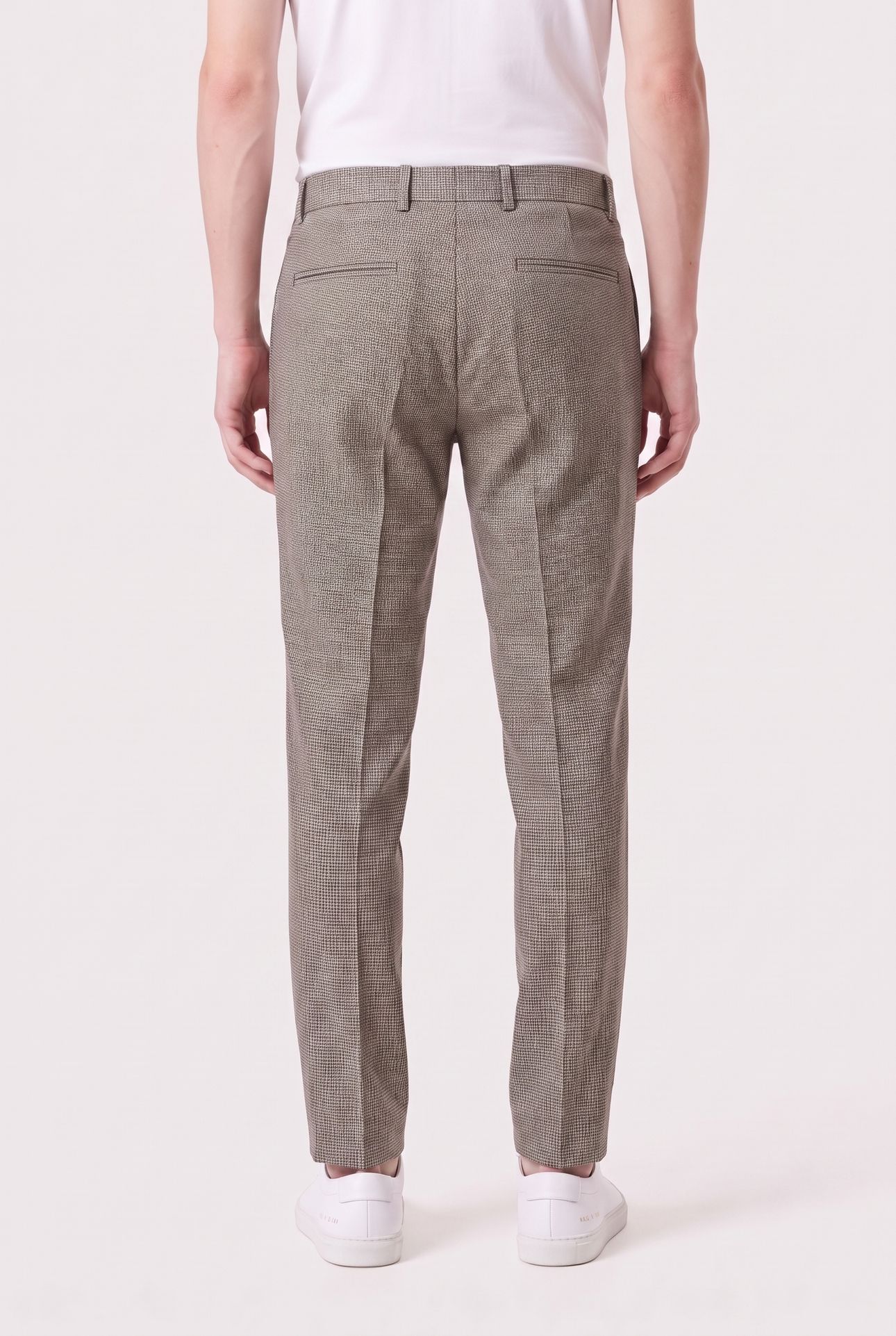 HOUNDSTOOTH SLIM SUIT PANTS BRILLIANT WHITE 2
