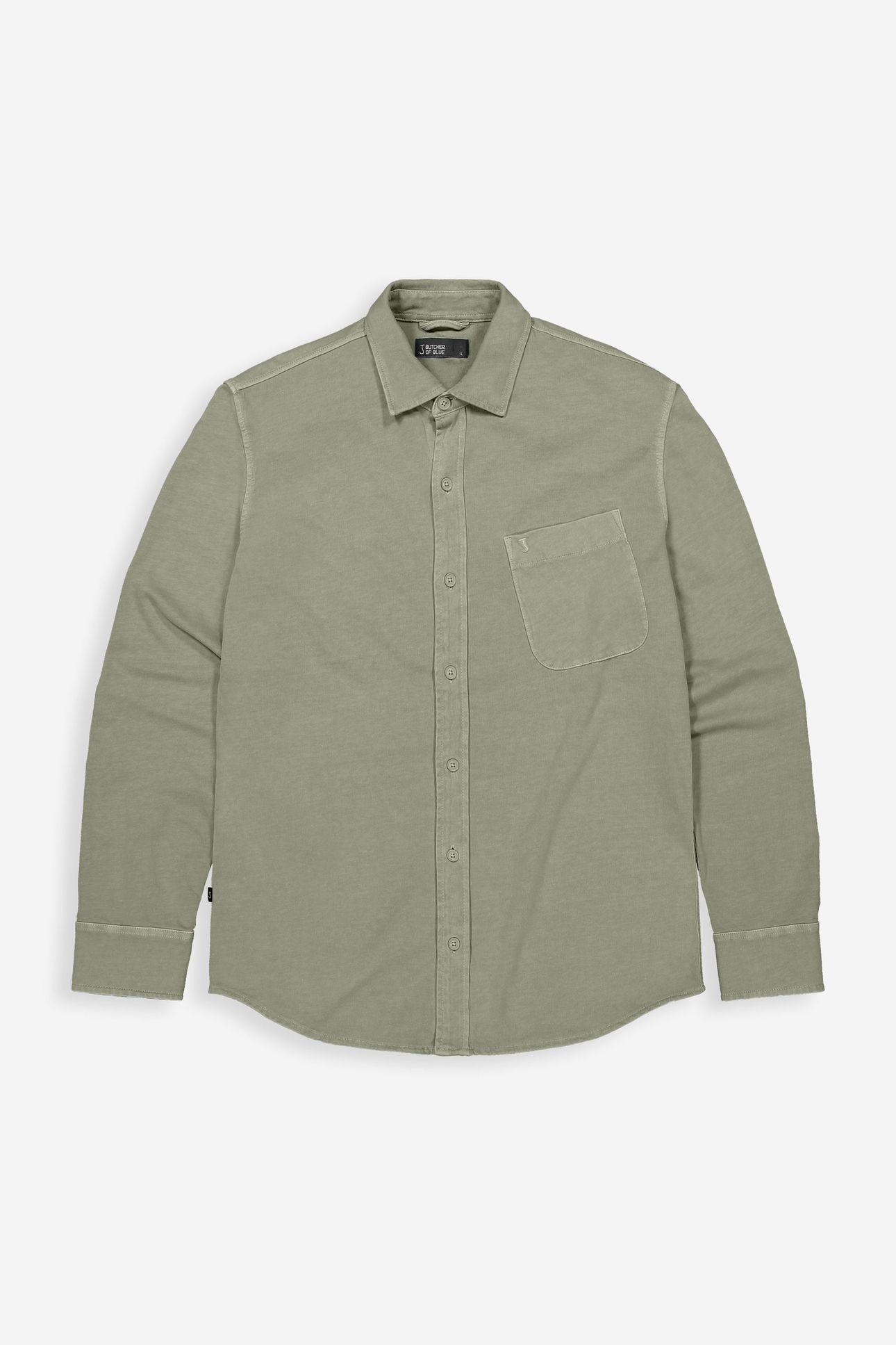 AIDAN PEACHED JERSEY SHIRT DK. GRANITE GREEN 3