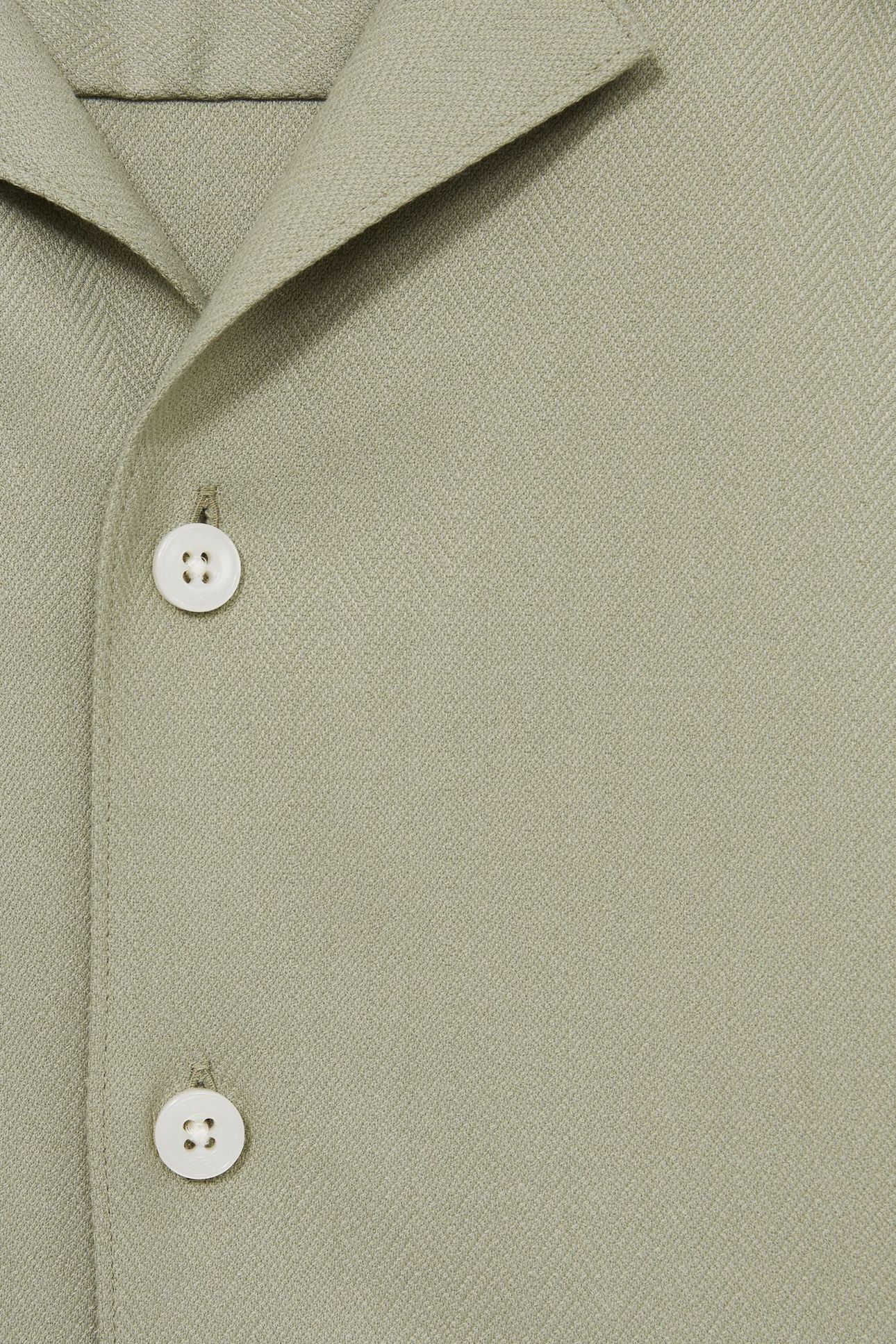 SS HERRINGBONE CUBAN SHIRT SAGE GREEN 5