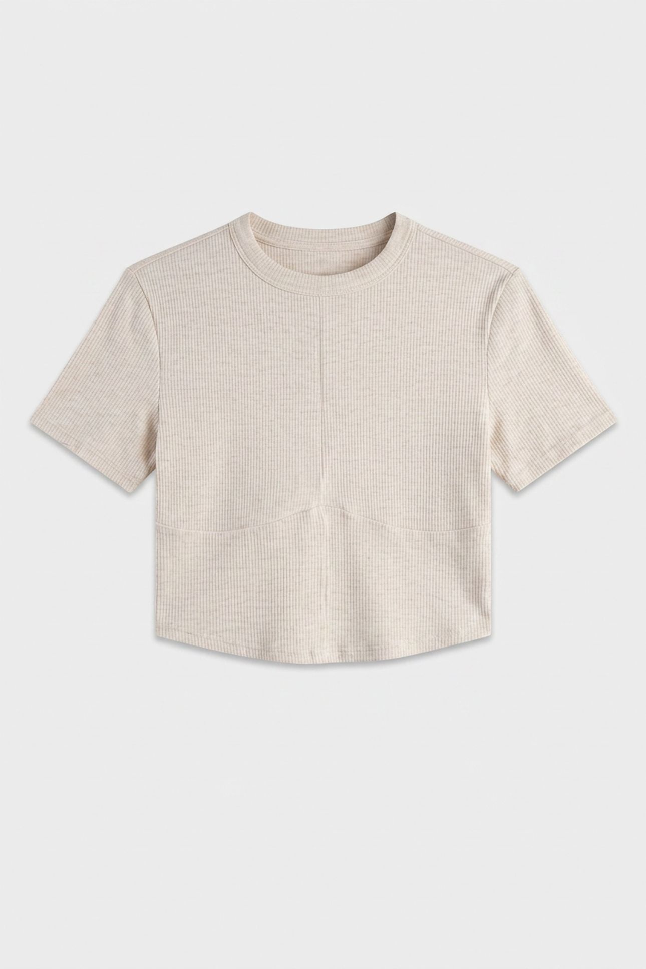 SEAMED RIB BABY TEE BONE HEATHER 3