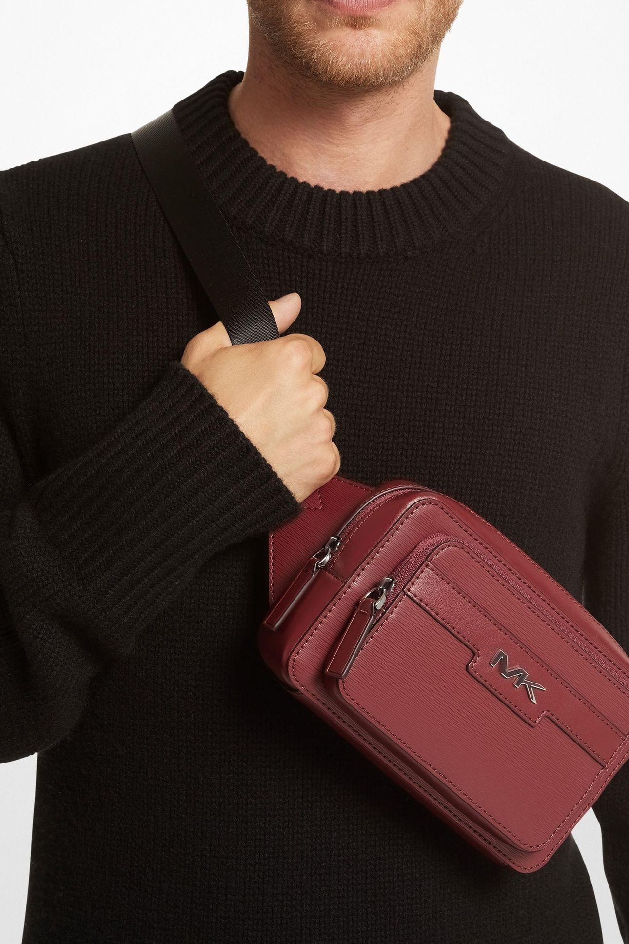 DOUBLE ZIP BELT BAG DK CHERRY 2