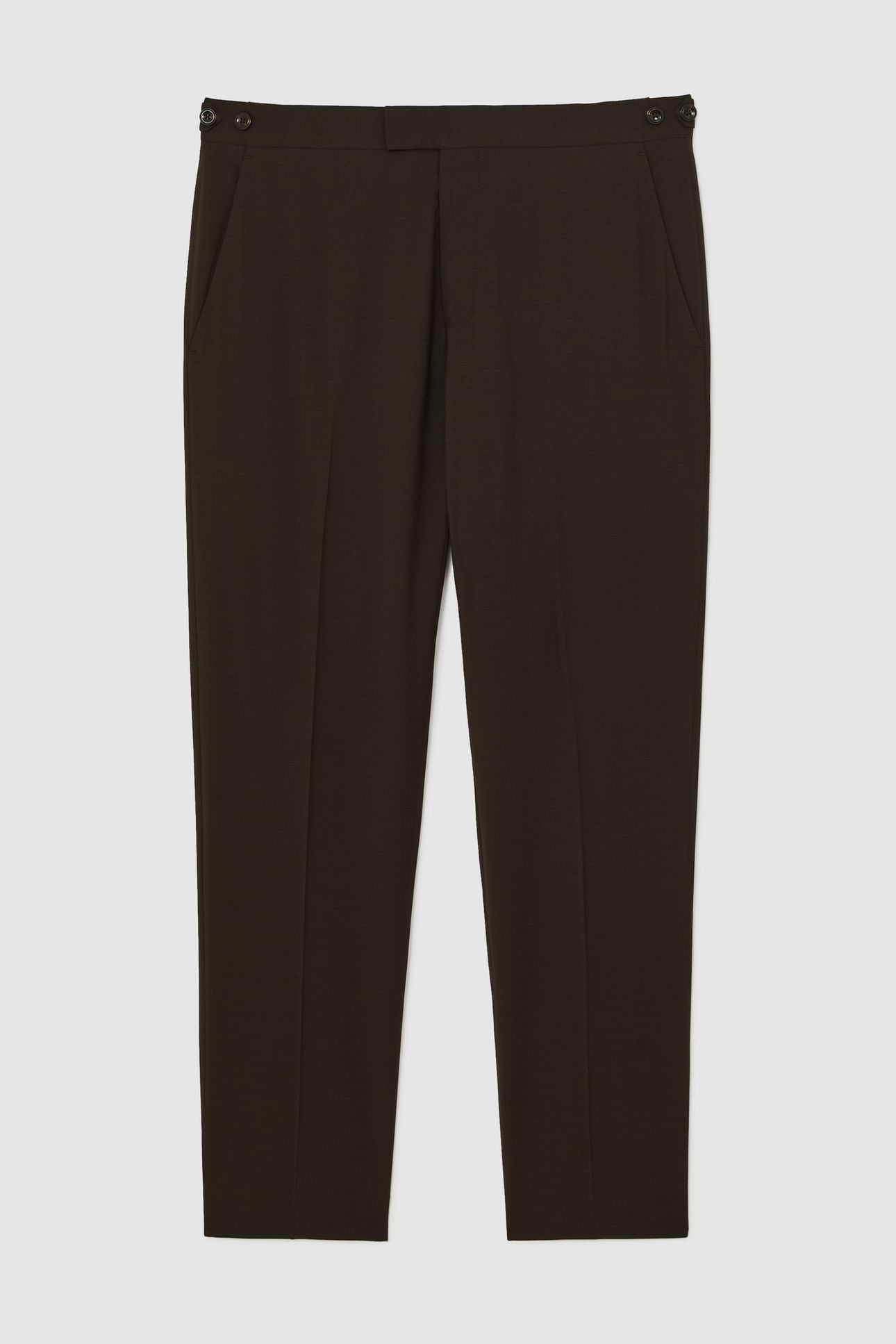PLAIN WOOL MIXER TROUSER CHOCOLATE BROWN 4