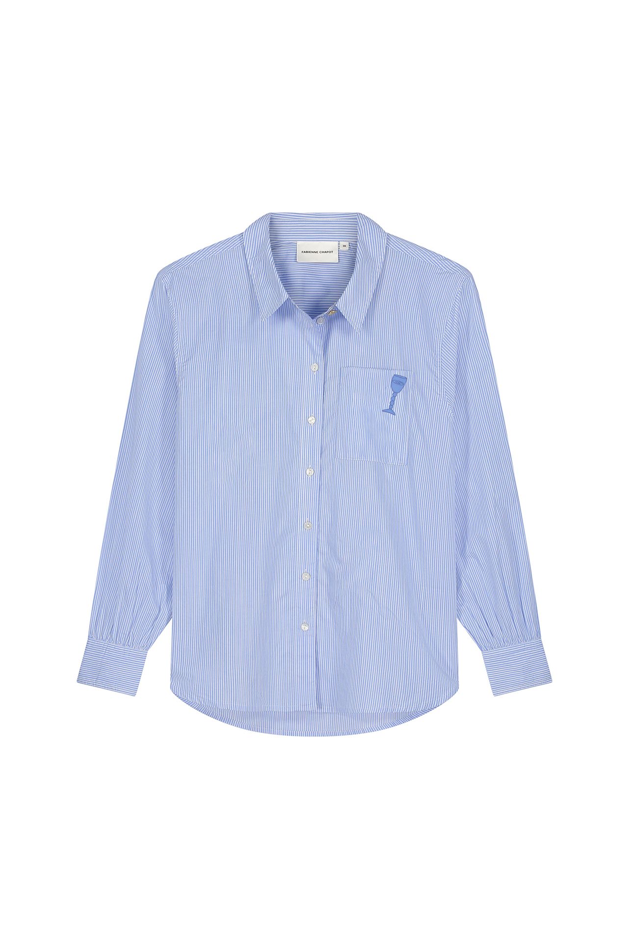 ALEX BLOUSE WARM WHITE/POOL BLUE 4