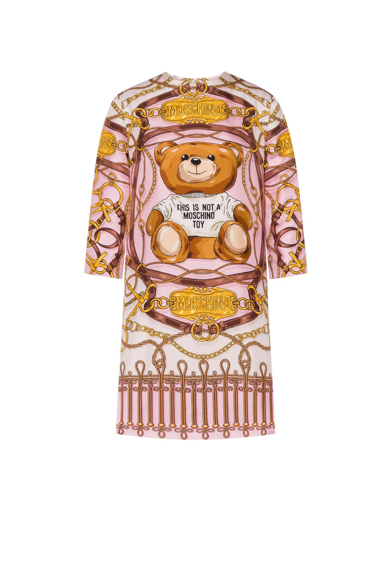 MILITARY TEDDY SCARF SILK DRESS PINK 3