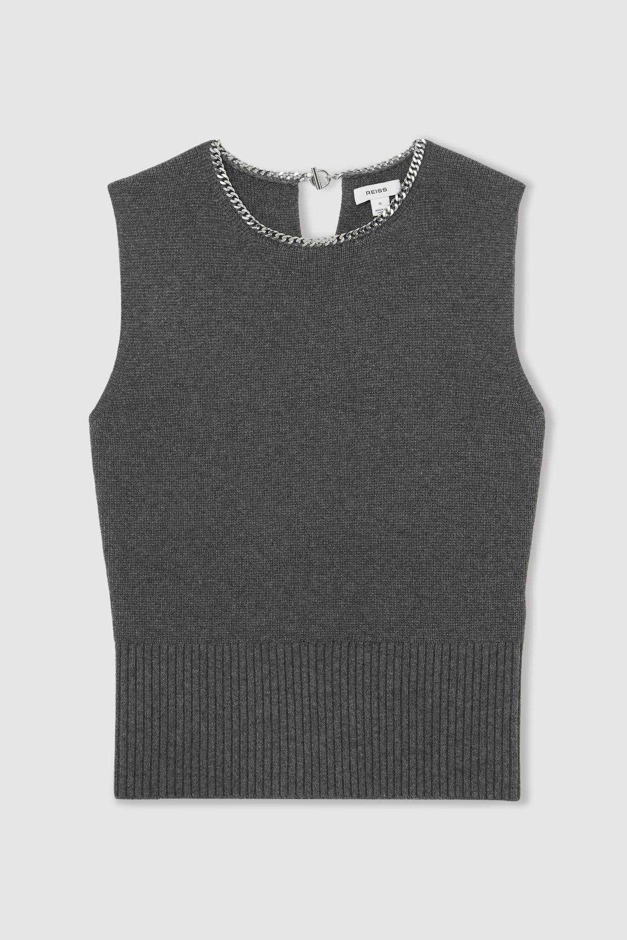 NECKLACE TRIM VEST CHARCOAL GREY 4