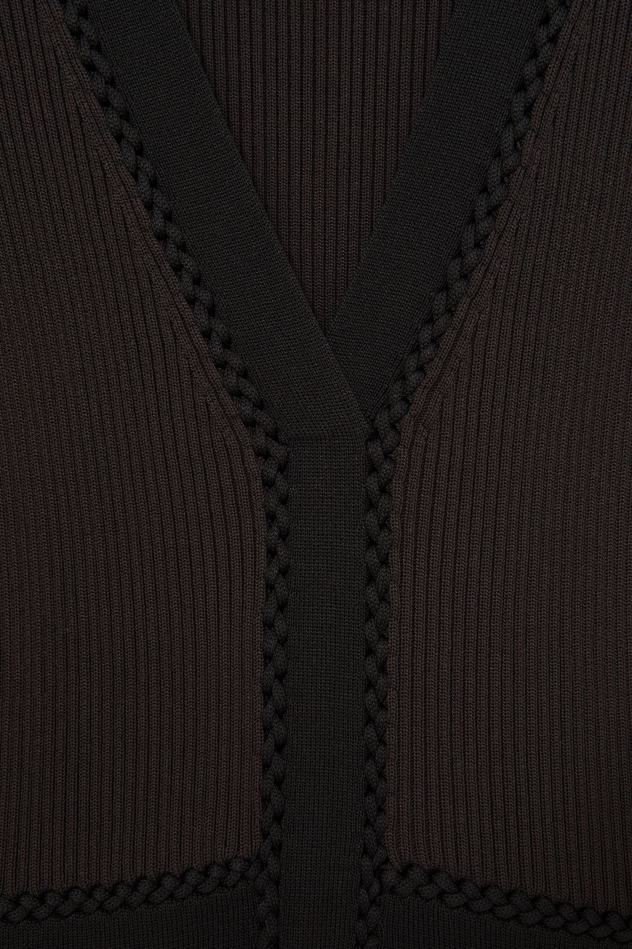 CRAFT DETAIL KNITTED MIDI DRESS CHOCOLATE BROWN/BLACK 5