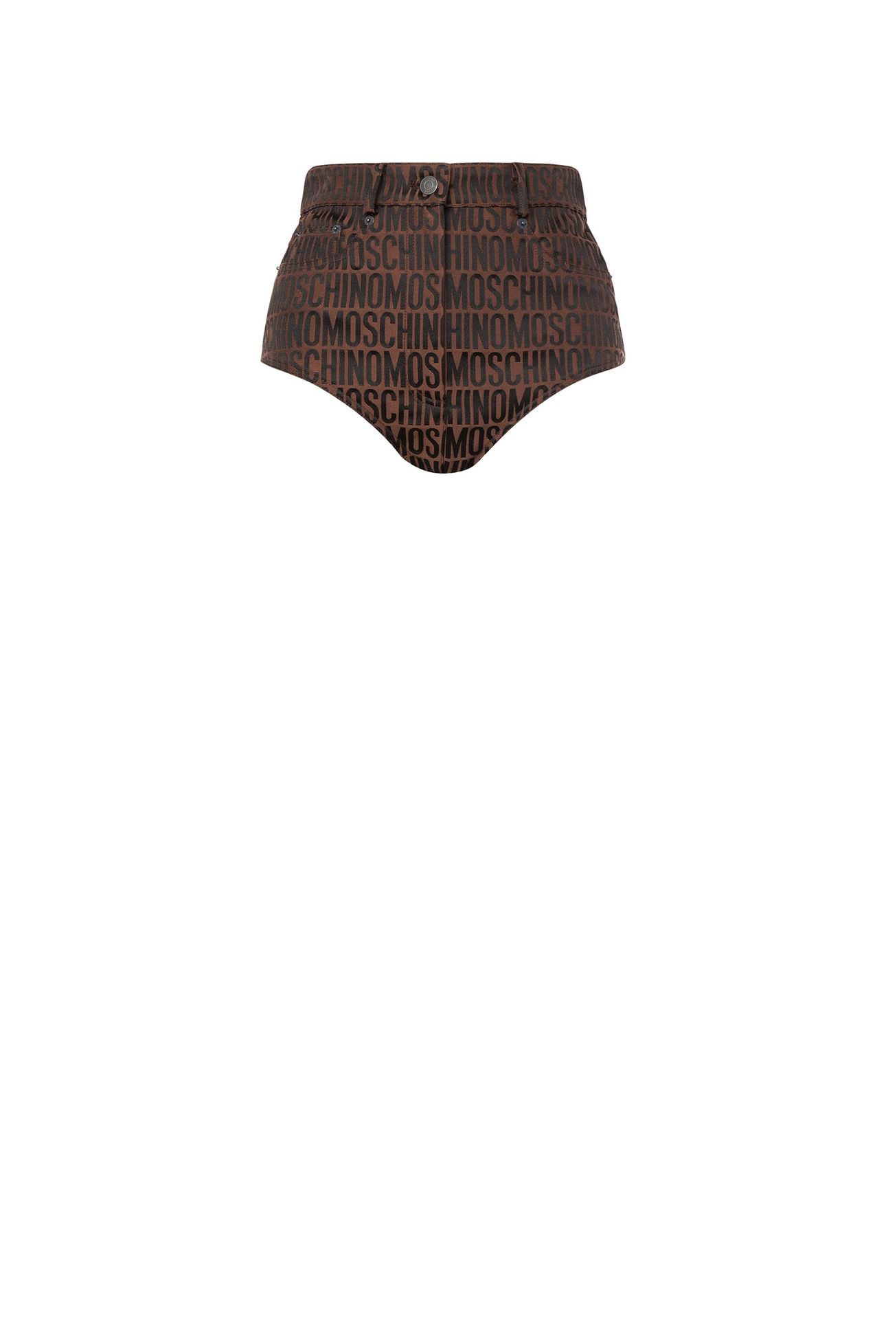 HOT PANTS IN NYLON ALLOVER LOGO BROWN 3