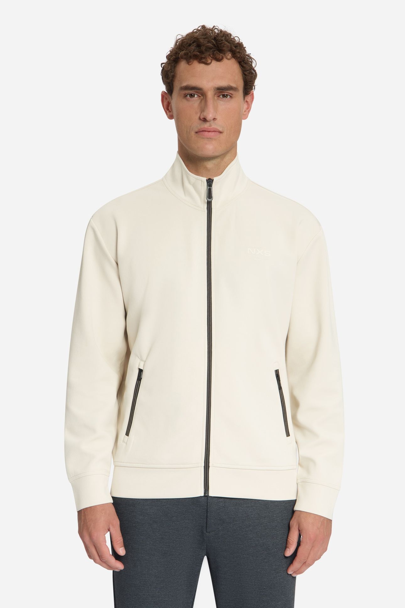 SWEATER FULL ZIP STONE 3