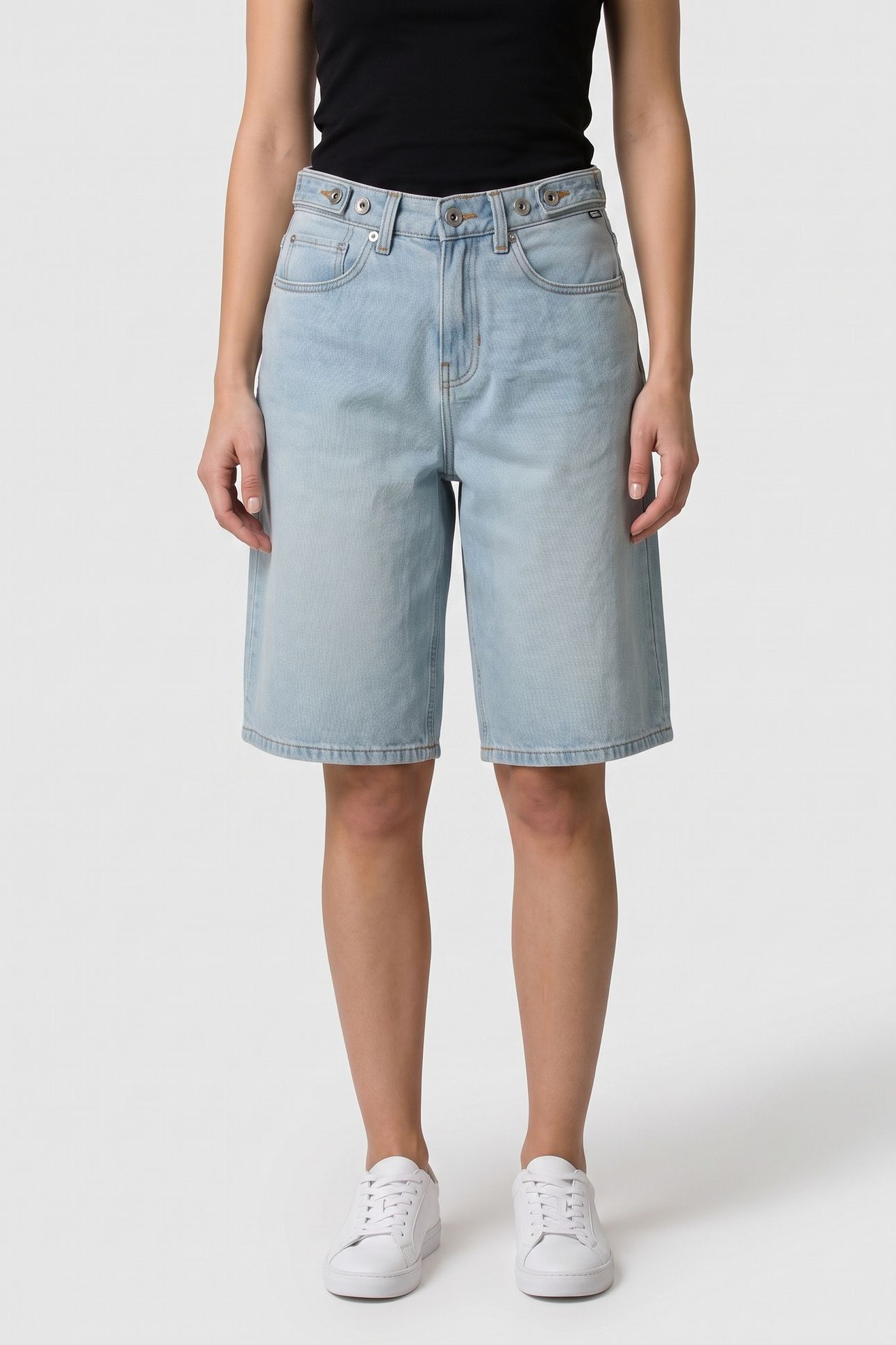 CINCHED CHECK 5 BAGGY SHORTS GREY 1