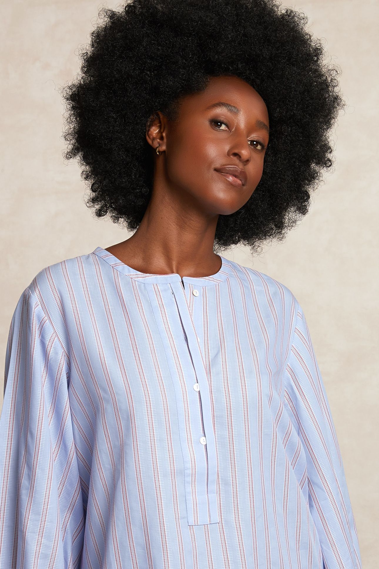 STRIPED OVERSIZED BLOUSE LONG SLEEVES RED/BLUE 4