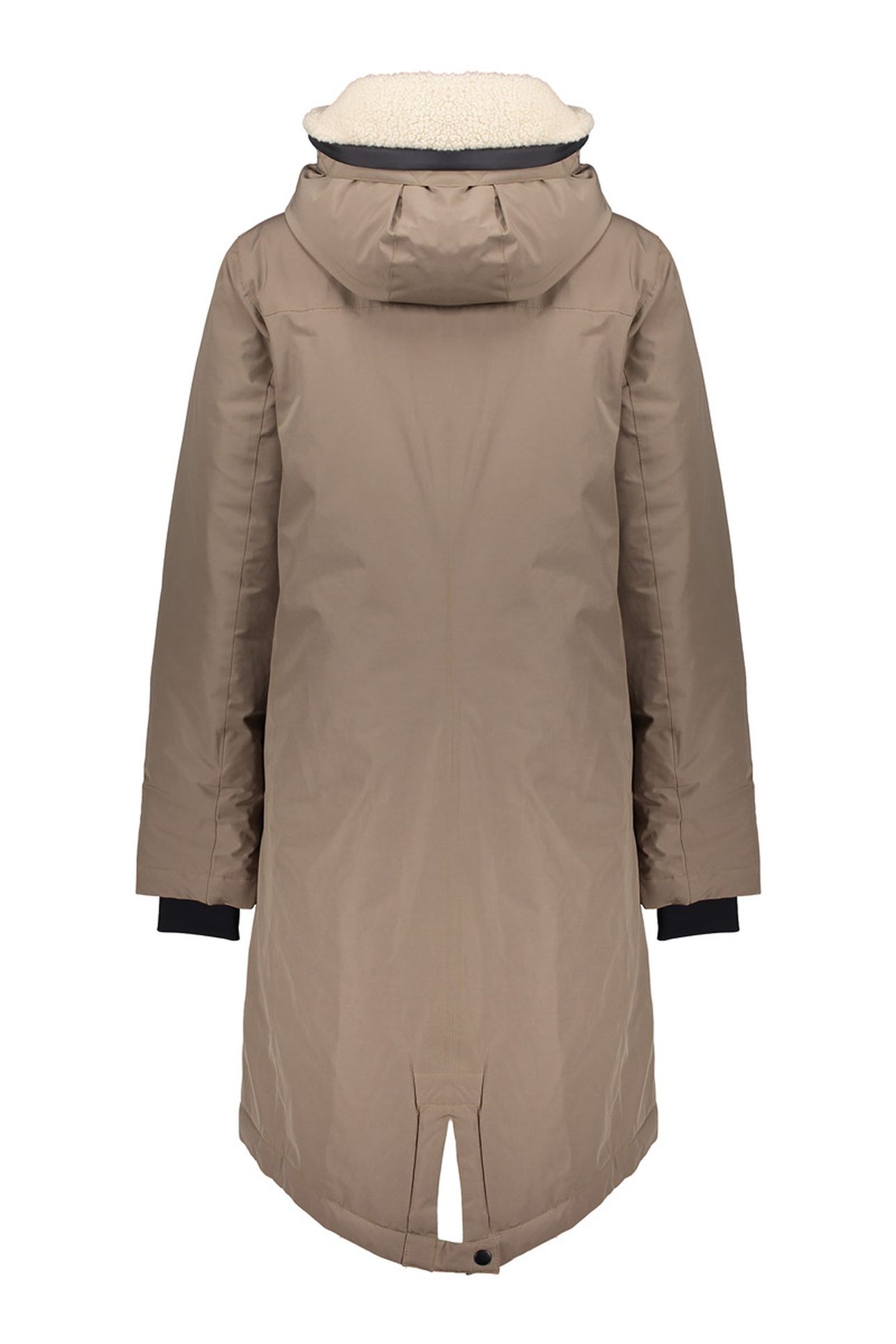 JACKET TEDDY HOOD MID LONG GREIGE 2