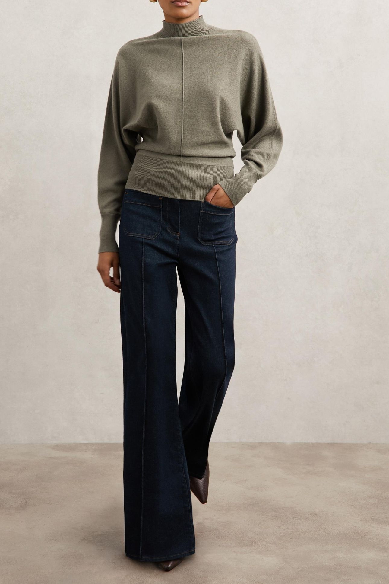 FUNNEL NECK JUMPER SAGE GREEN 3