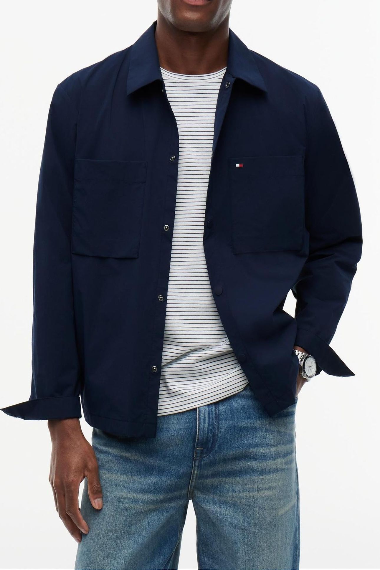 SPORTY TECH SHIRT JACKET CARBON NAVY 1