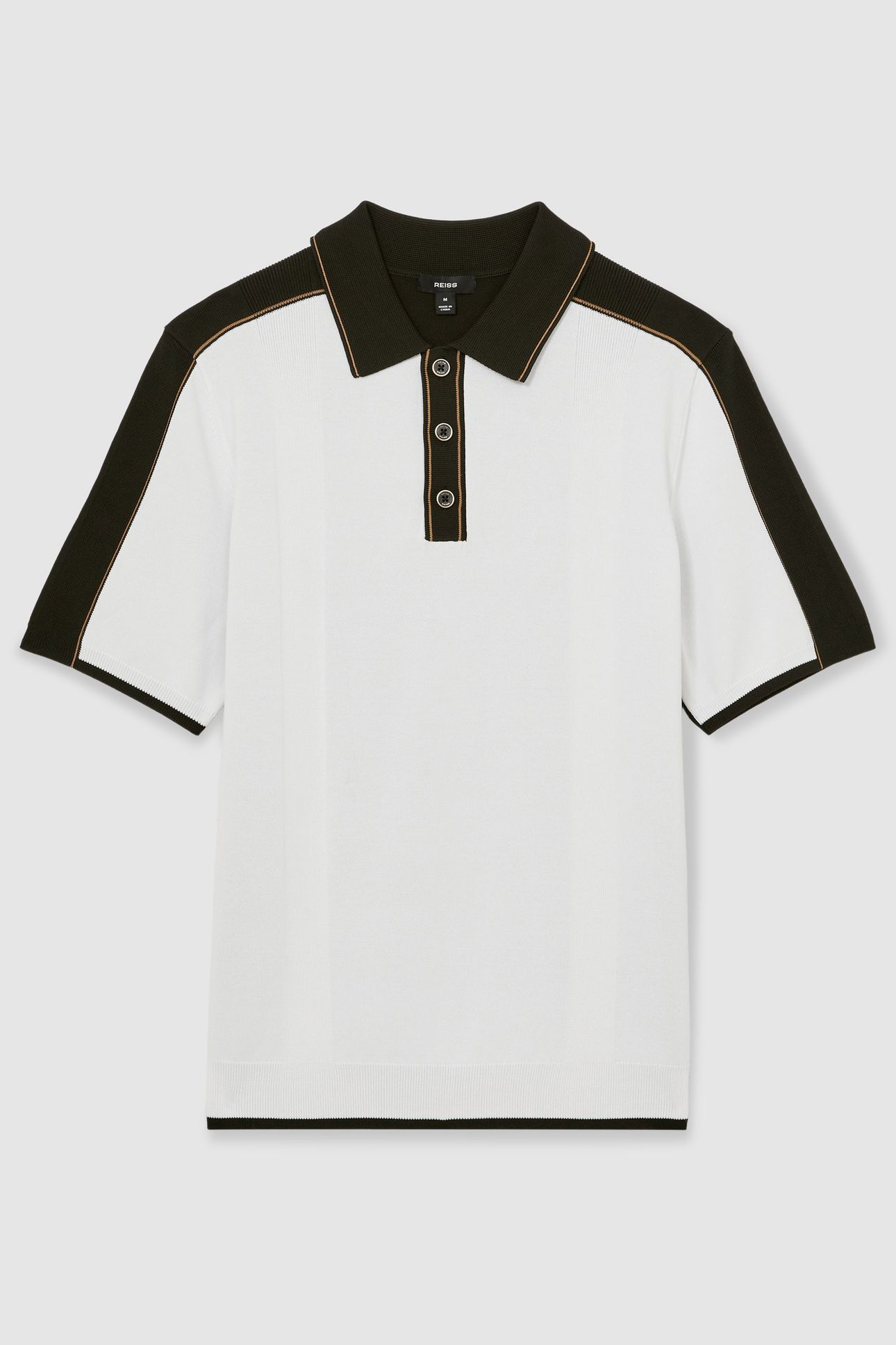 SS PRESS STUD TIPPED POLO OPTIC WHITE/GREEN 4