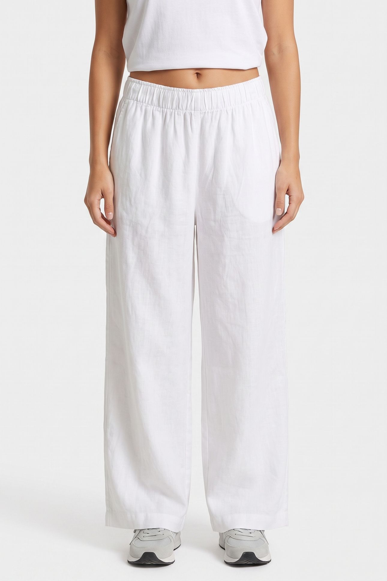 LEMPI LINEN TROUSERS WHITE 1
