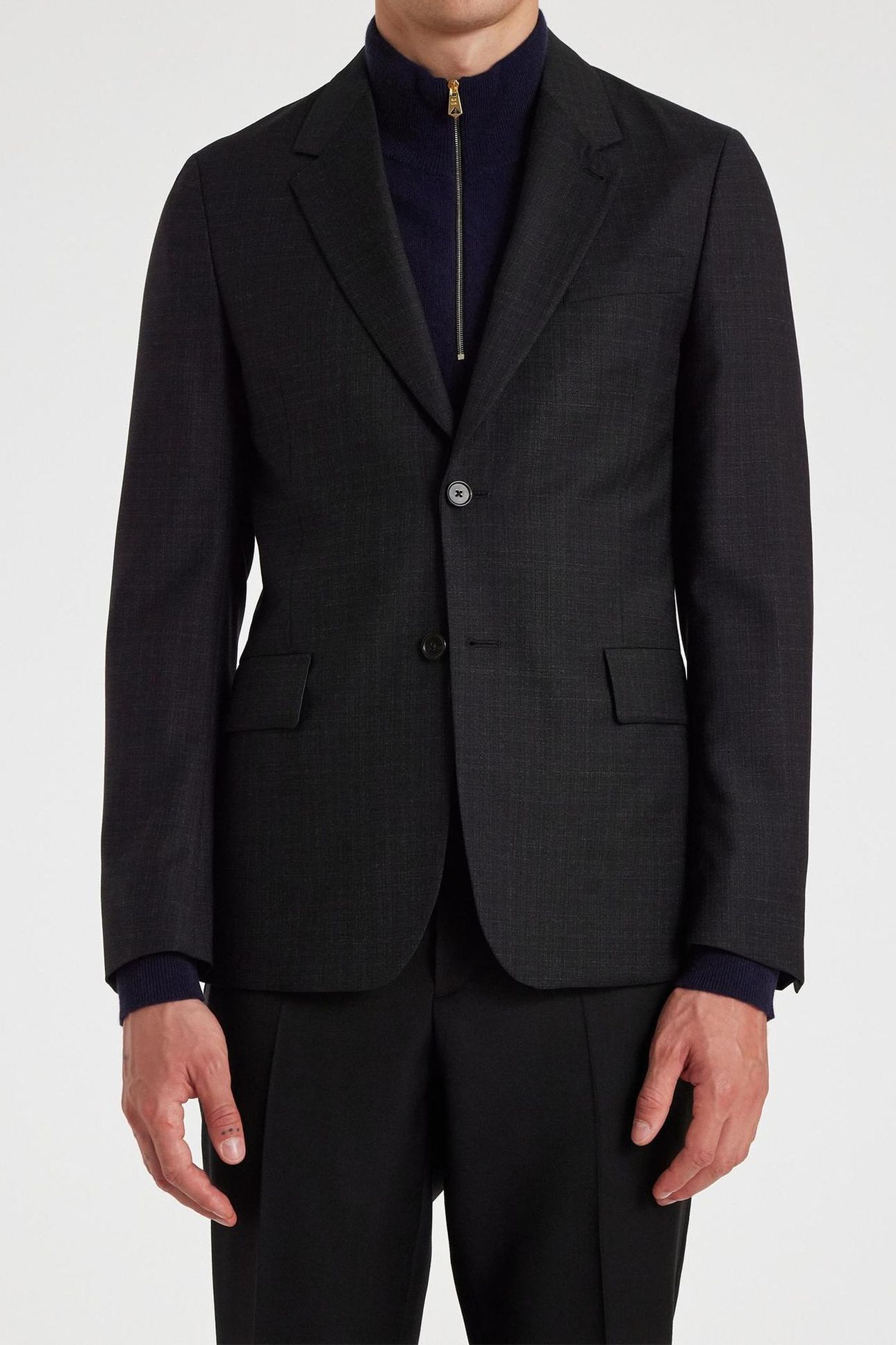 MENS 2 BUTTON JACKET BLACK 1