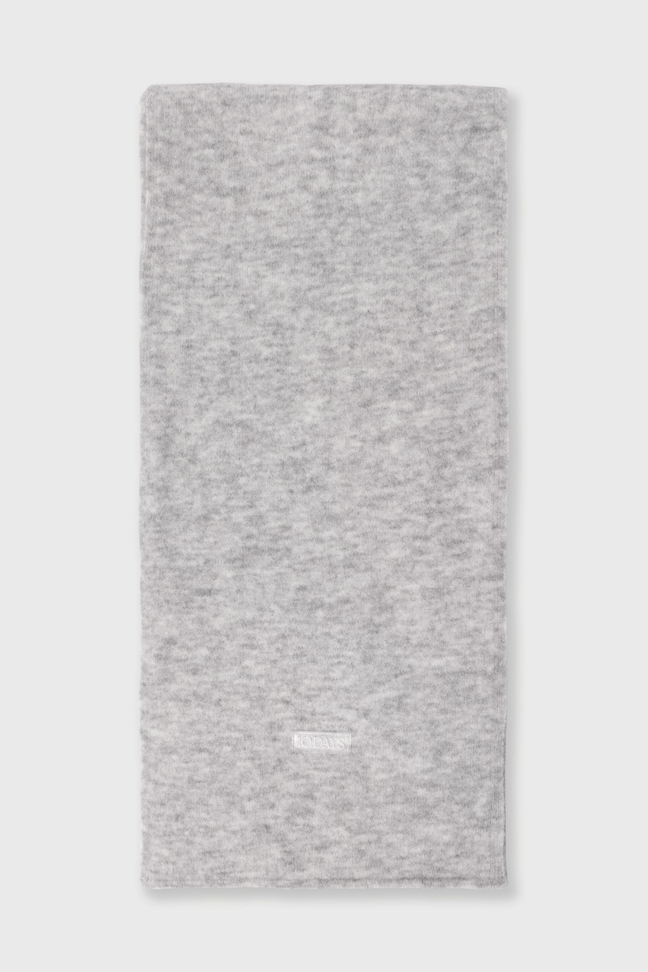 SOFT HAIRY KNIT SCARF LIGHT GREY MELEE 2