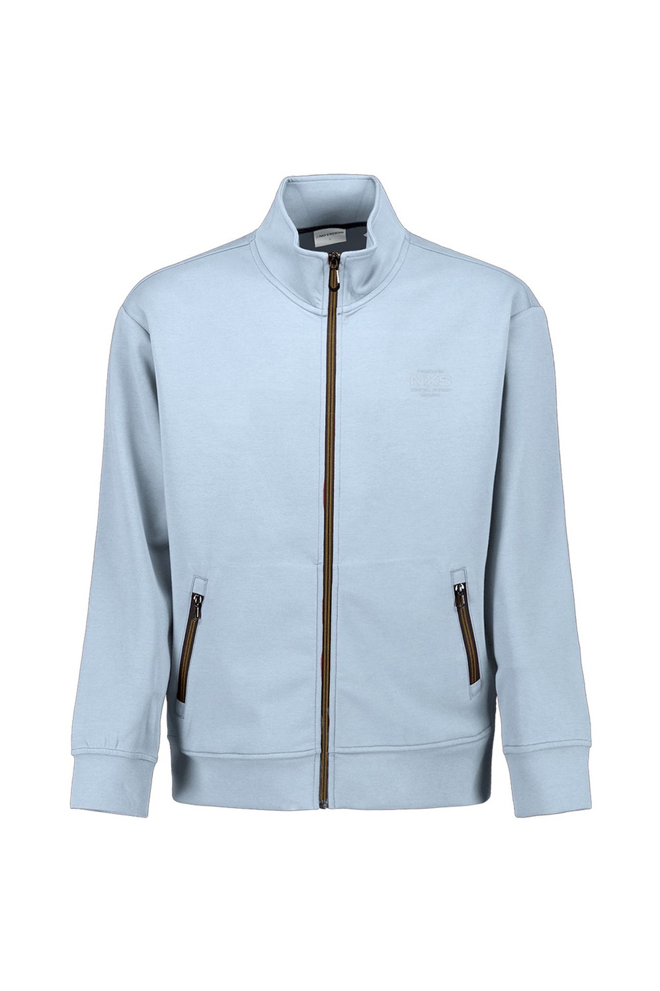SWEATER FULL ZIP DUSTY BLUE 1