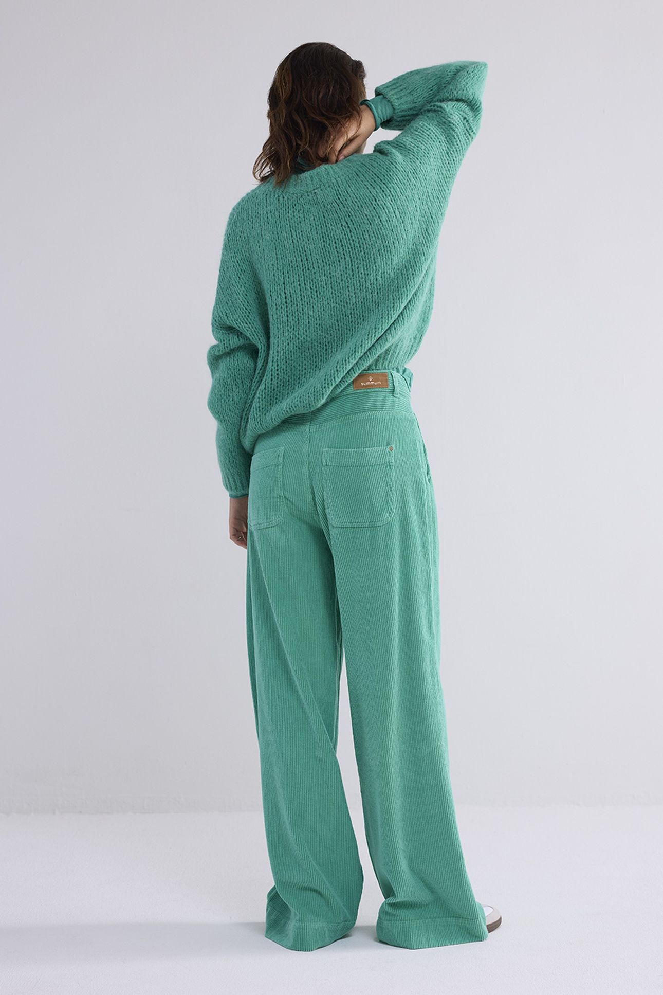 FLARED PANTS FLUID STRETCH CORD PEACOCK 2