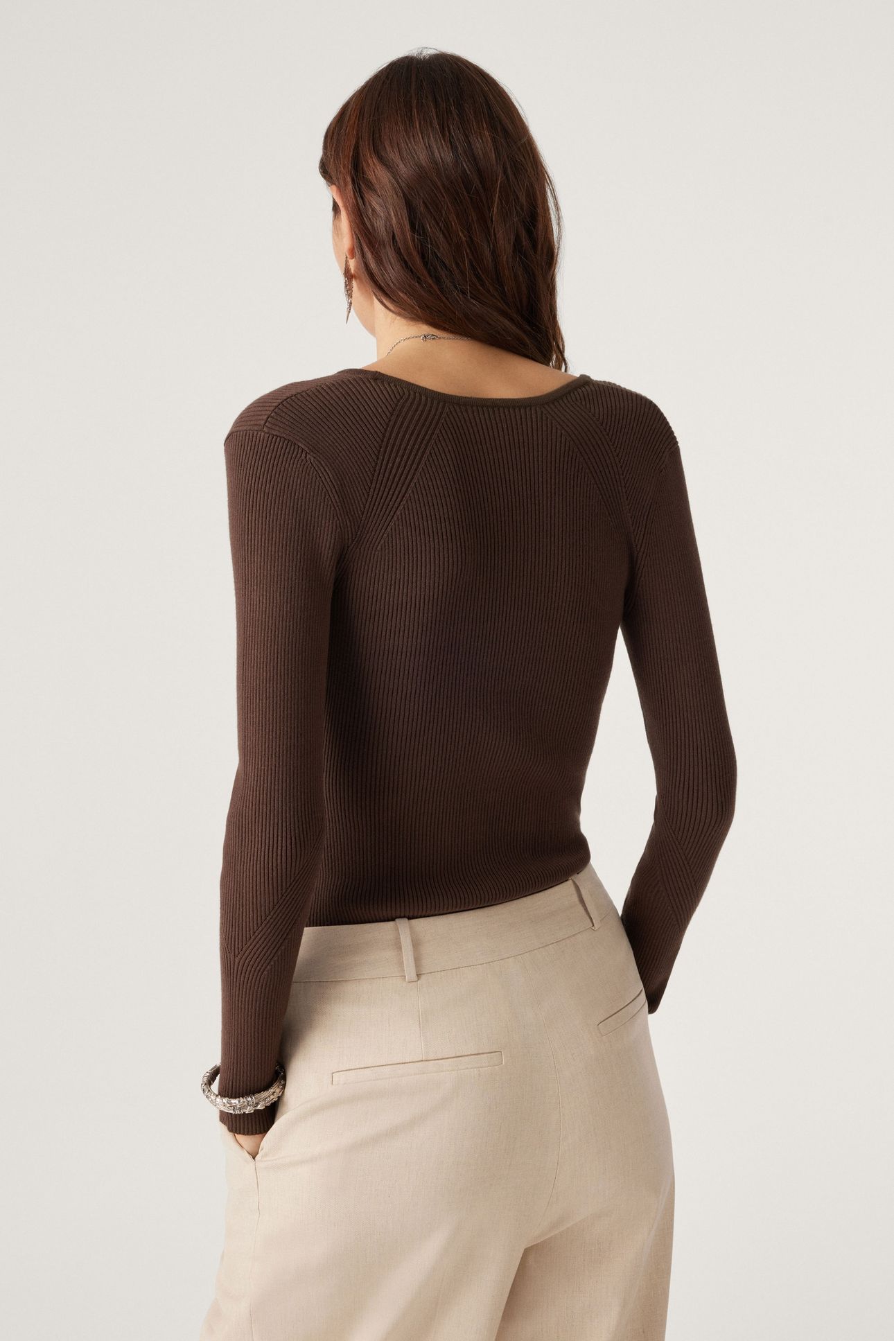 LONG SLEEVES KNIT CHOCO 2