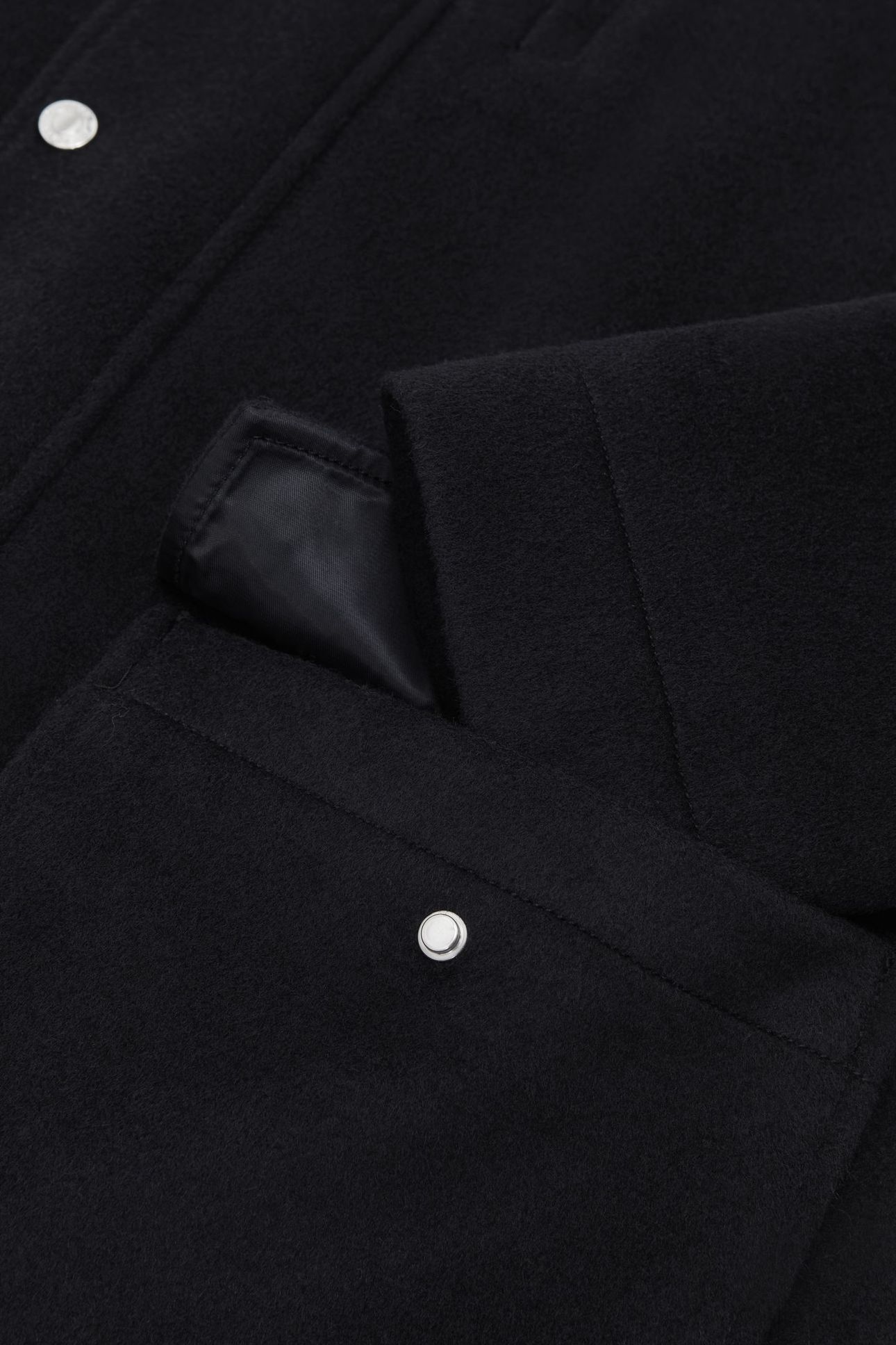LS ZIP THROUGH CORD COLLAR WOOL WORKER JACKET NAVY 4