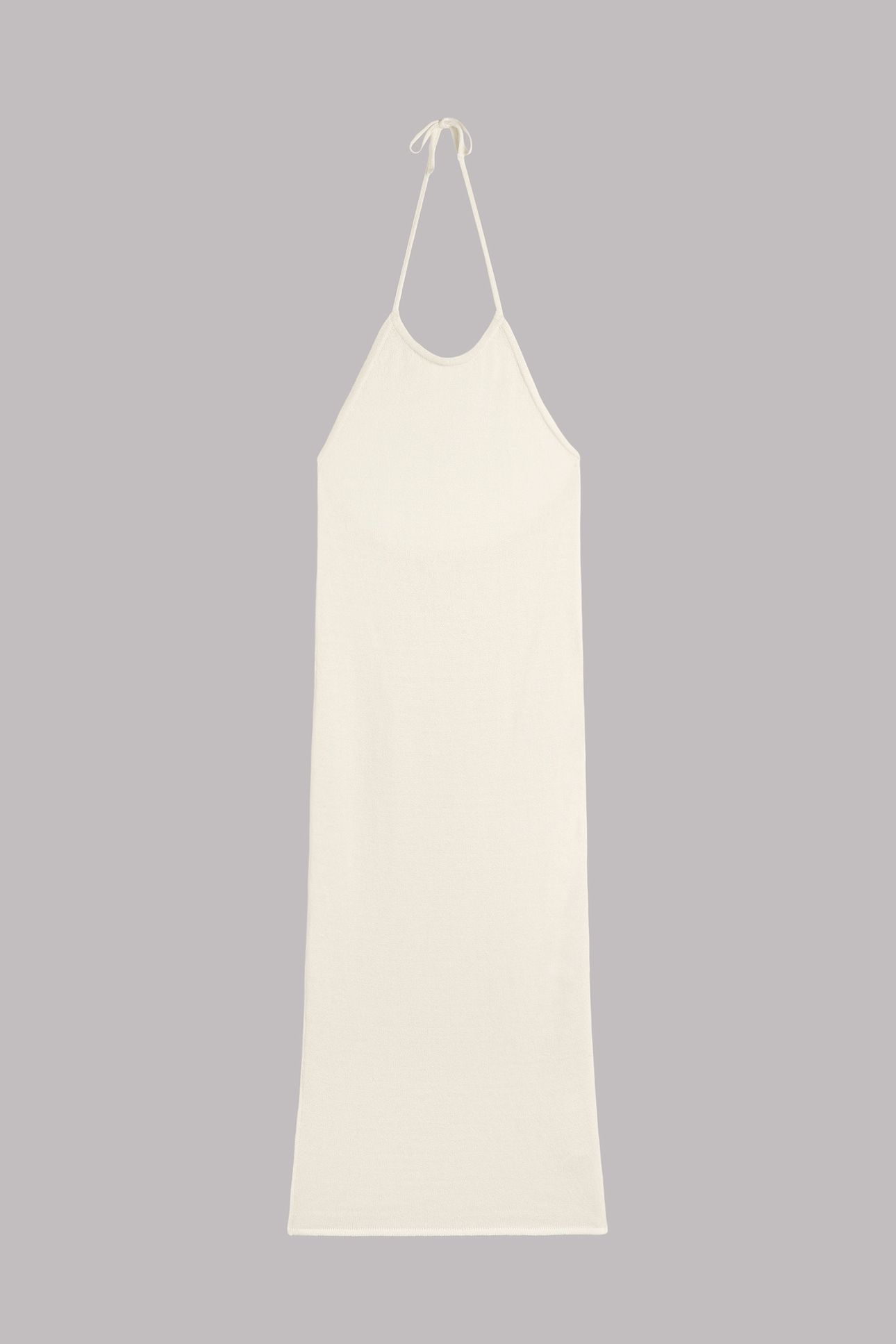 THE WHITE HALTER LONG KNIT DRESS BLACK 3