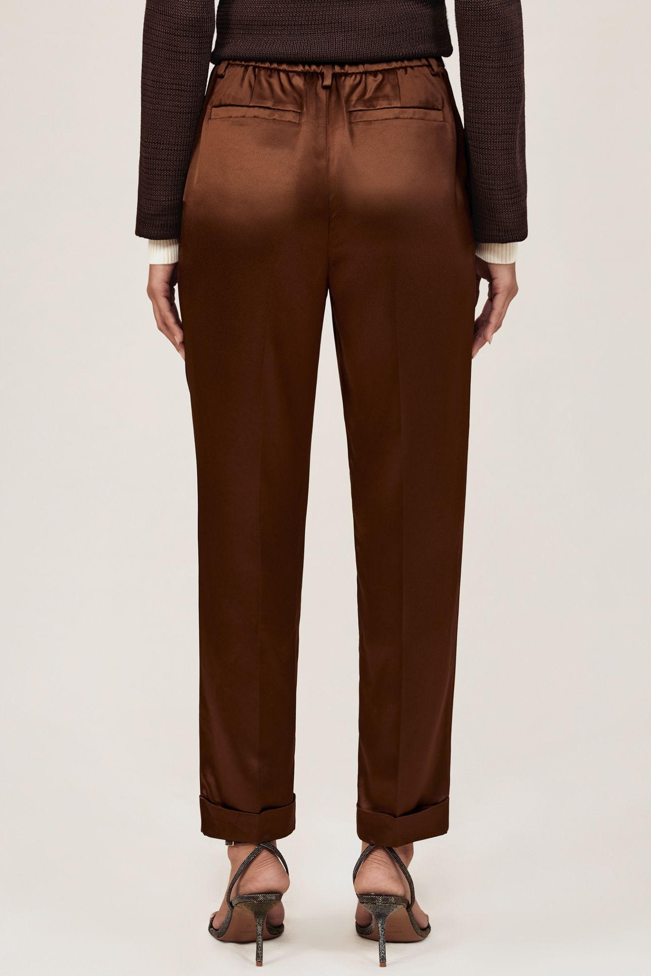 SATIN TAPER TROUSER BRONZE 2
