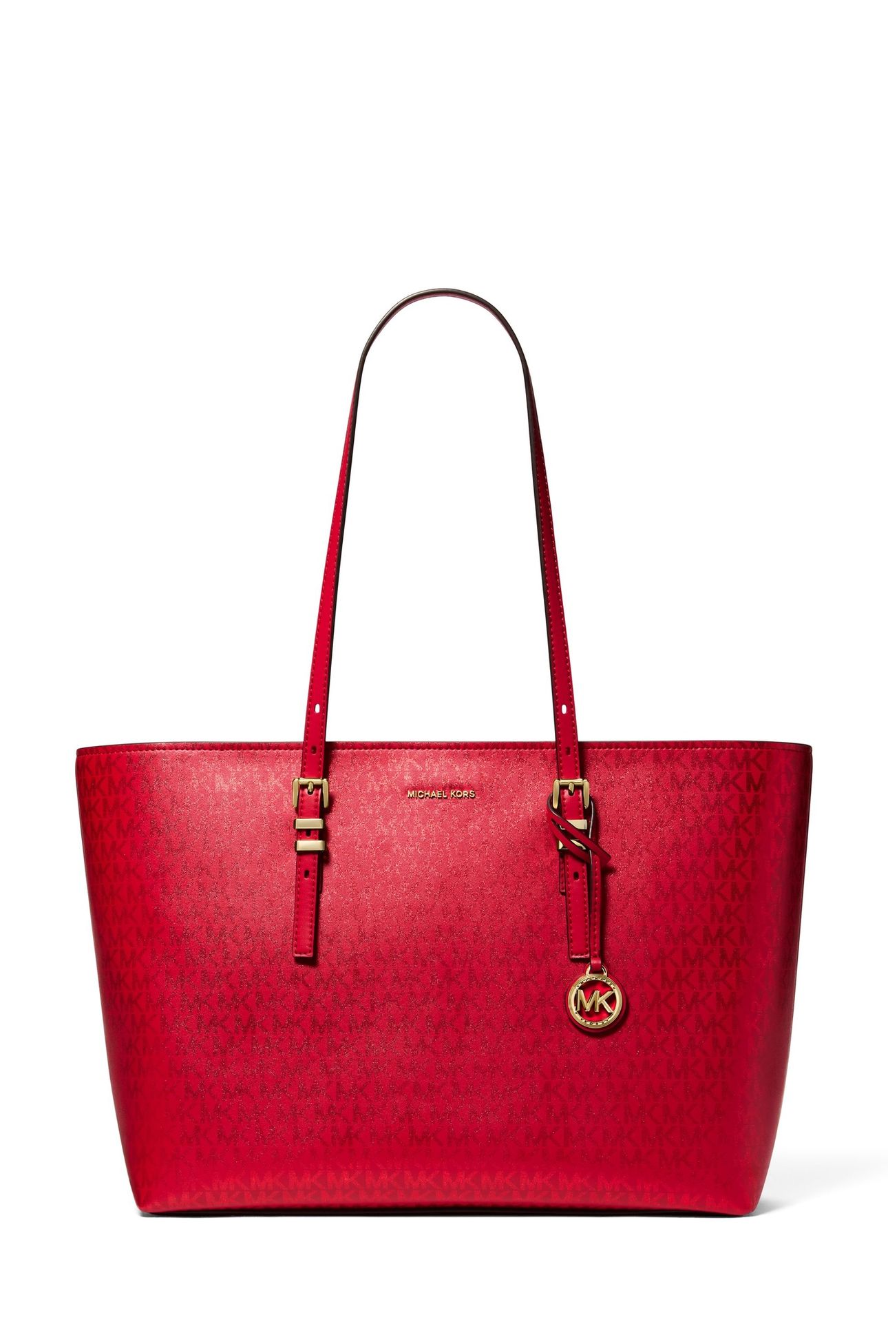 LARGE EMBELLISHED TOP ZIP TOTE CRIMSON 1