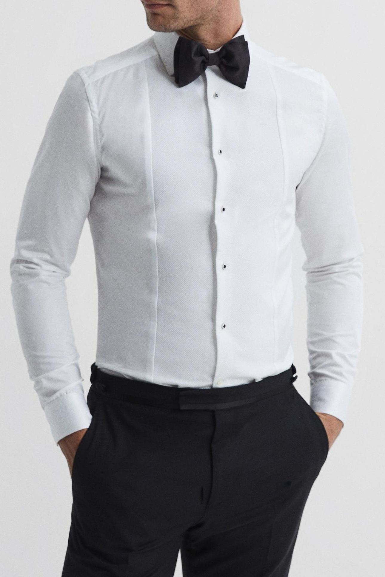 LS MARCELLA BIB COTTON DINNER SHIRT WHITE 1