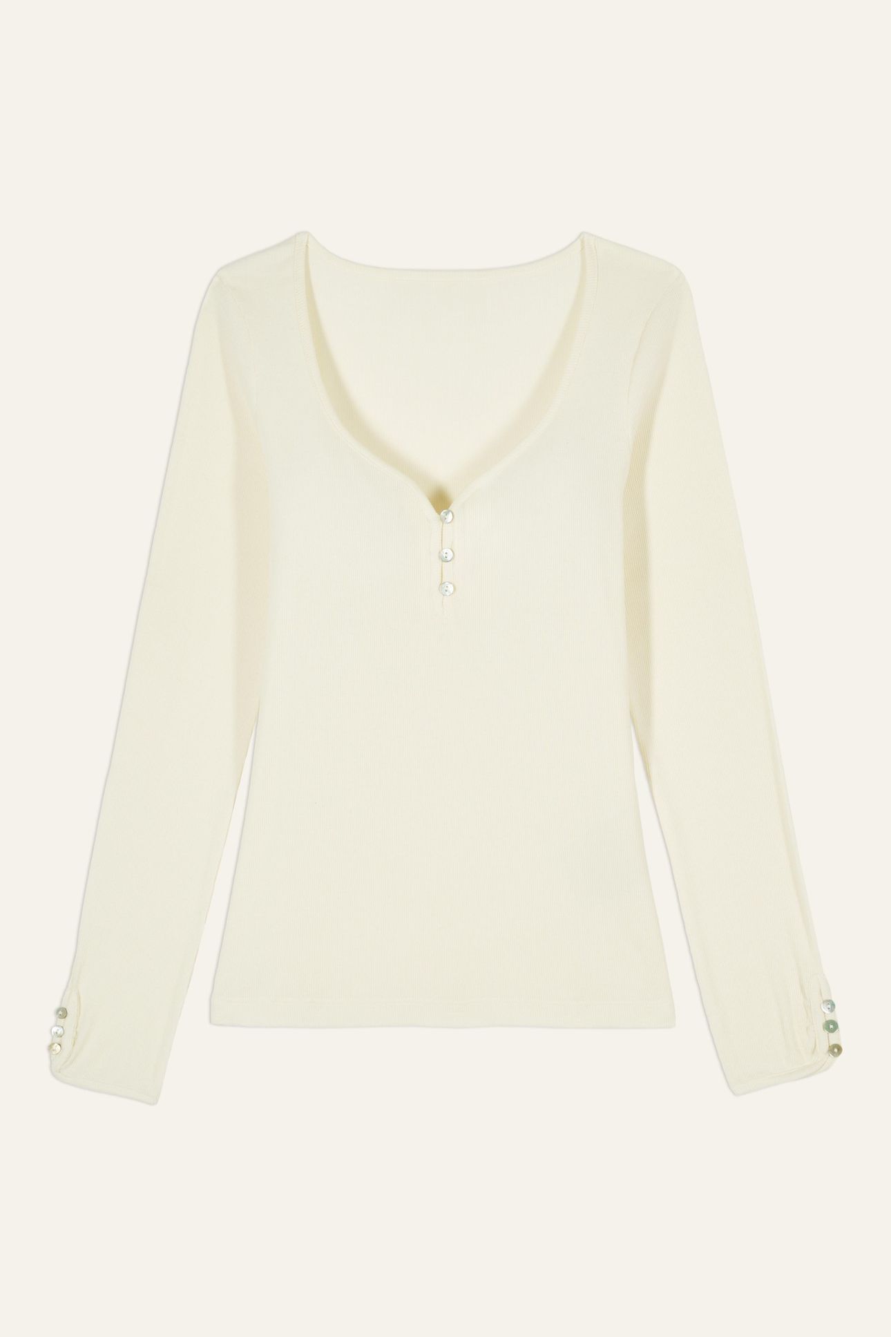 LONG SLEEVES TEE ECRU 3