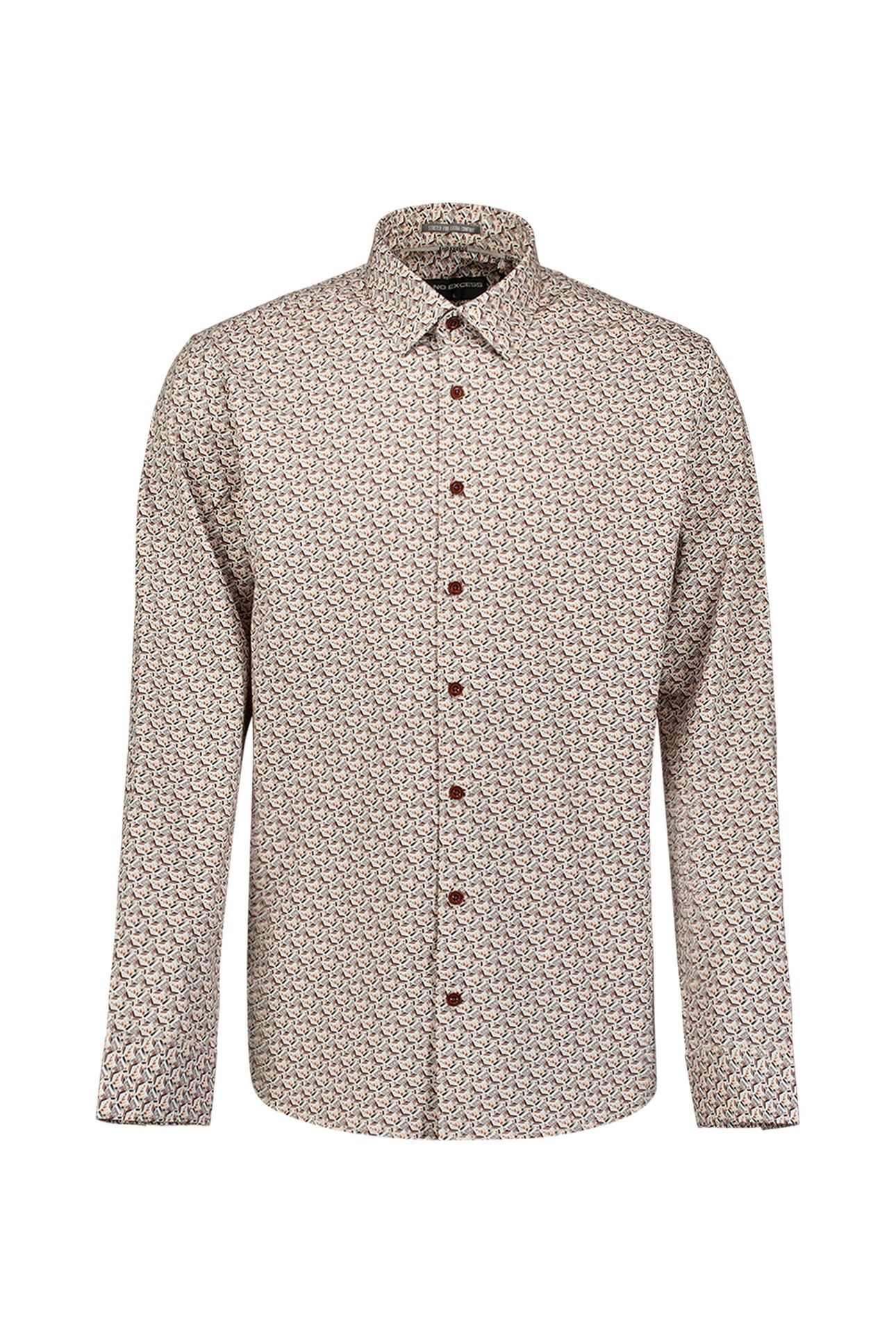 SHIRT STRETCH ALLOVER PRINTED CARAMEL 5