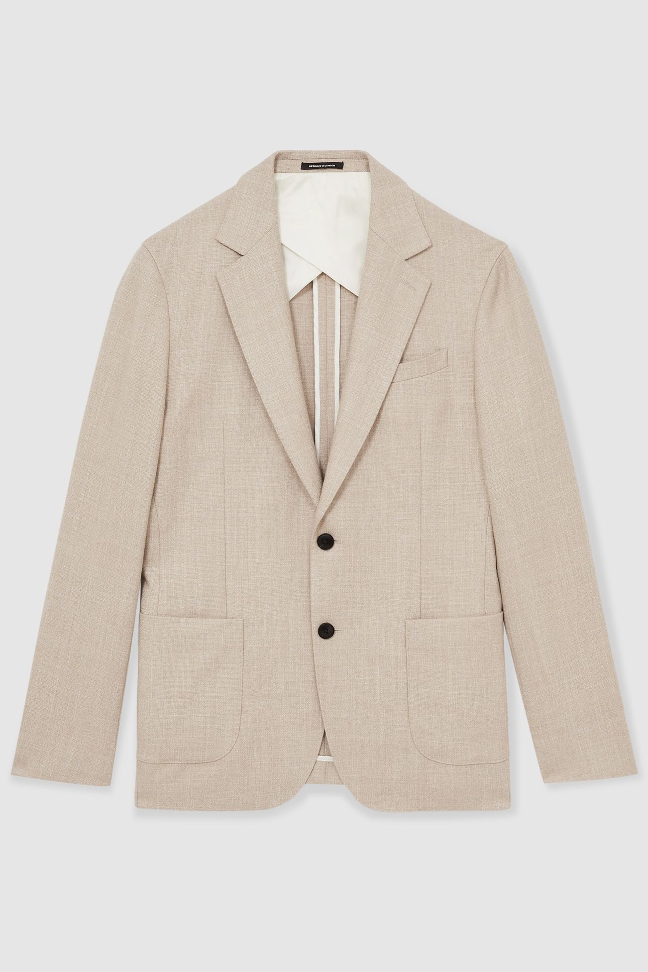SB 2B NOTCH TEXTURED BLAZER OATMEAL 4