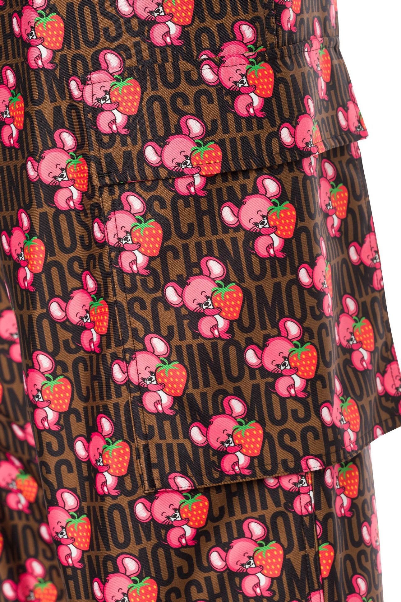 GABARDINE TROUSERS ILLUSTRATED ANIMALS BROWN 4