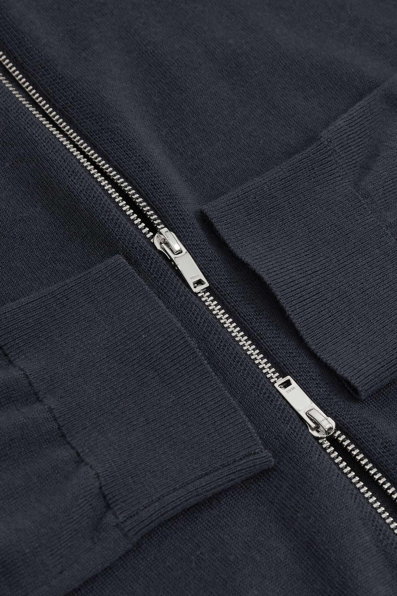 LS MERINO ZIP THROUGH FUNNEL MIDNIGHT NAVY 6