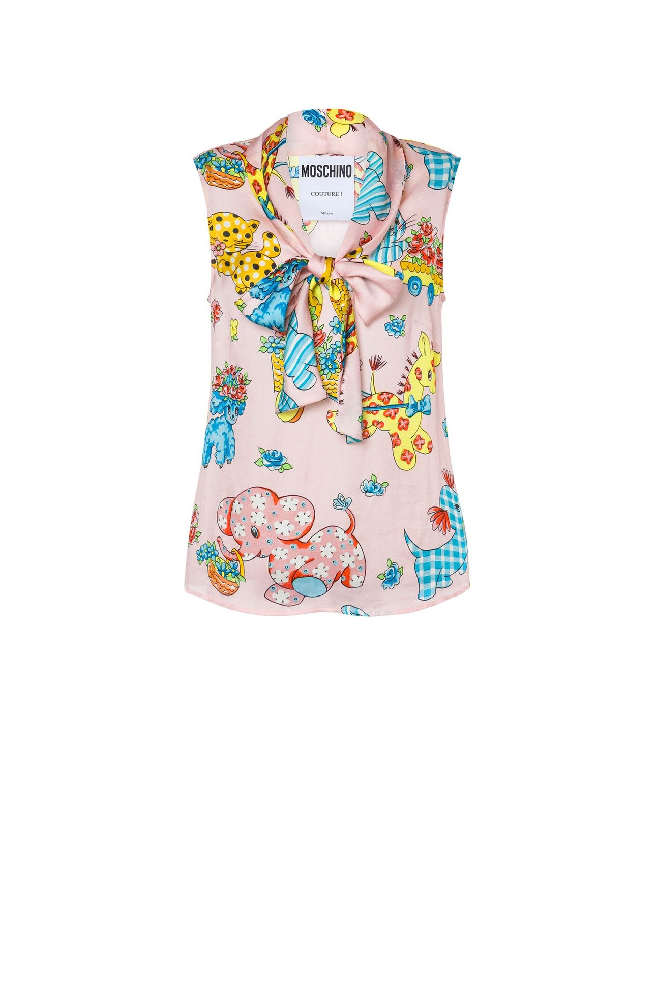 TOP IN GEORGETTE CALICO ANIMALS PINK 3