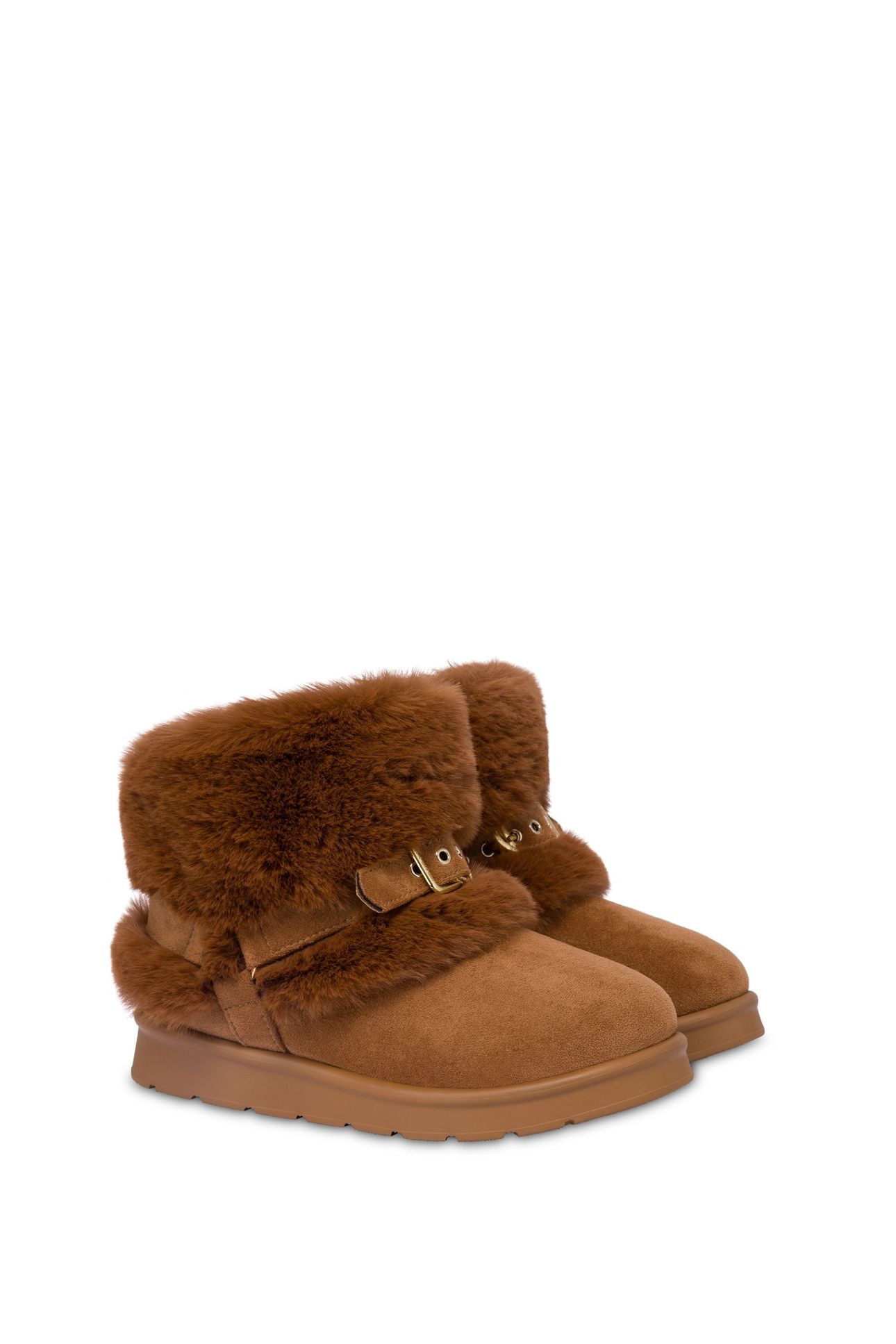 SOFT FABRIC ANKLE BOOTS BROWN 2