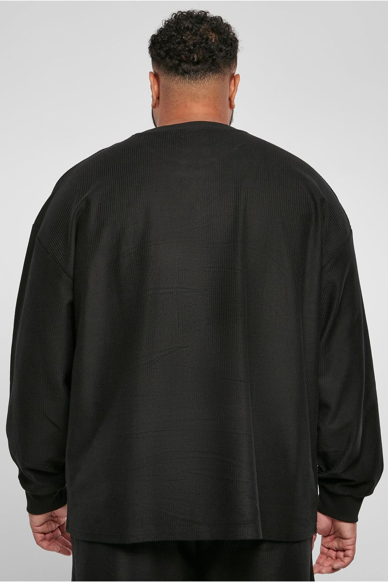 RIB TERRY BOXY CREW BLACK 2