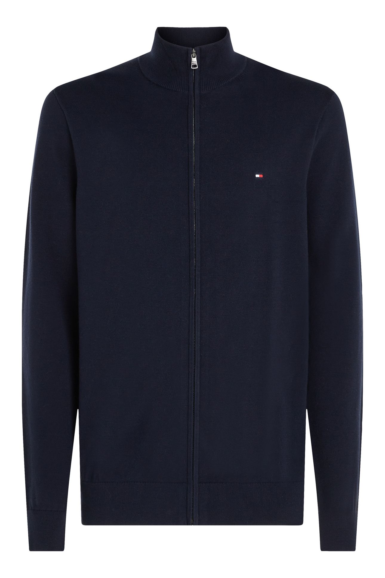 ESSENTIAL COTTON ZIP SWEATER NAVY BLUE/IVORY PETAL 4