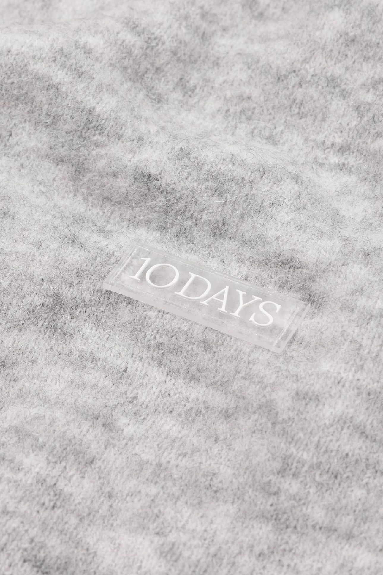 SOFT HAIRY KNIT SCARF LIGHT GREY MELEE 3