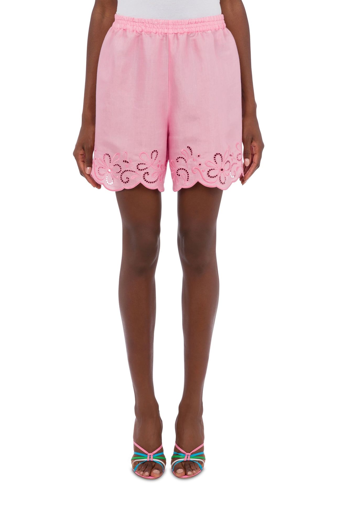 AJOUR NYLON AND VISCOSE SHORTS PINK 1