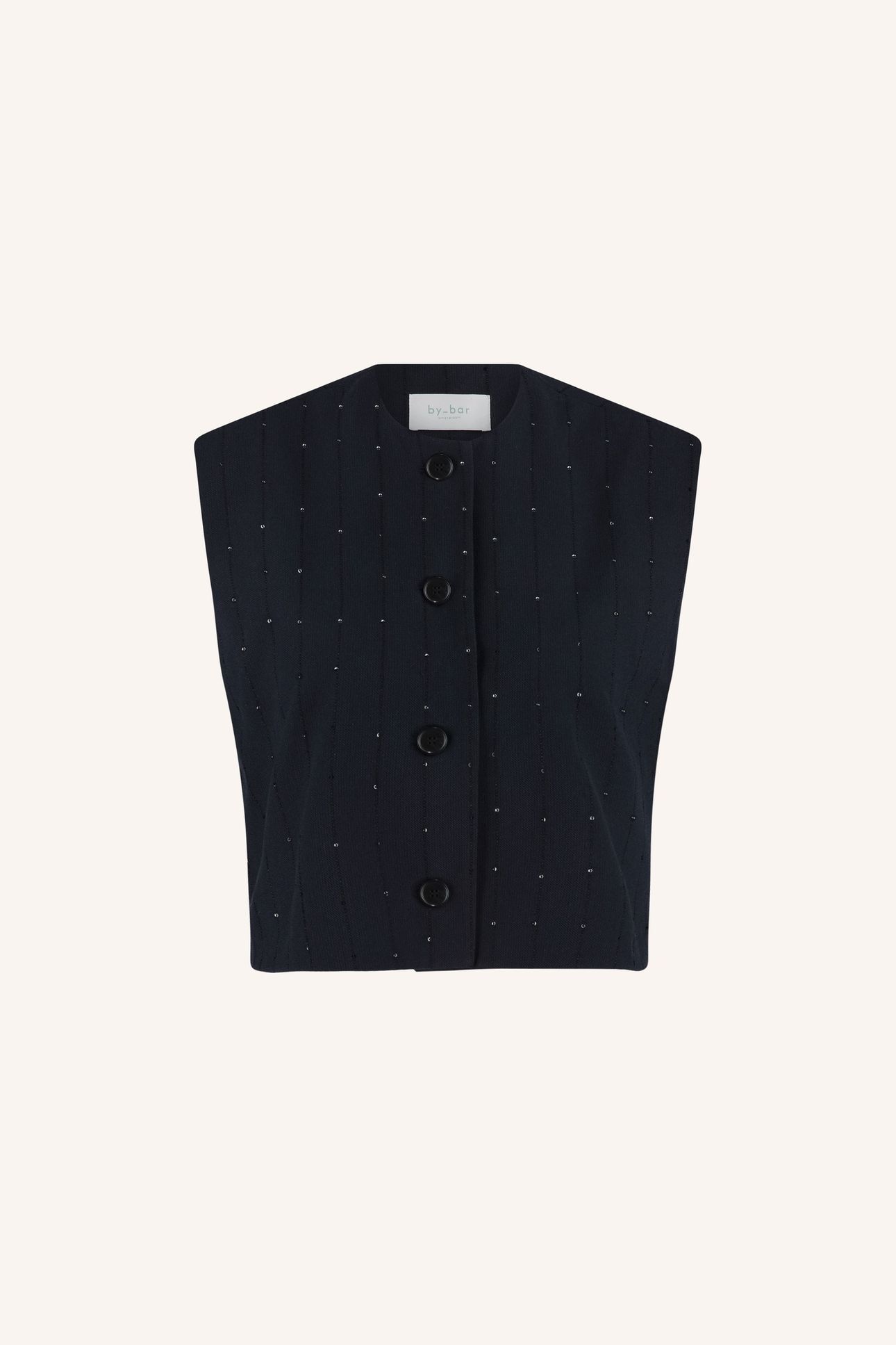 NORI SPARKLE GILET NAVY LUREX STRIPE 5