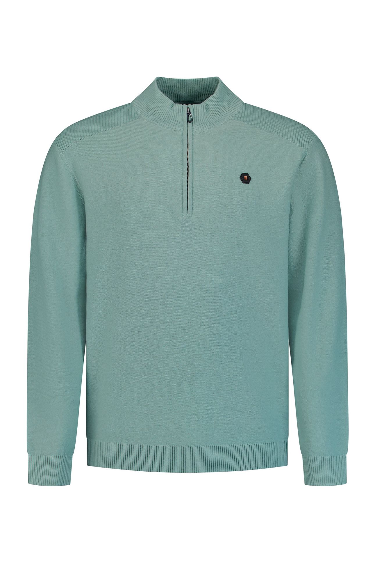 PULLOVER HALF ZIP SHOULDER DETAIL DUSTY BLUE 3