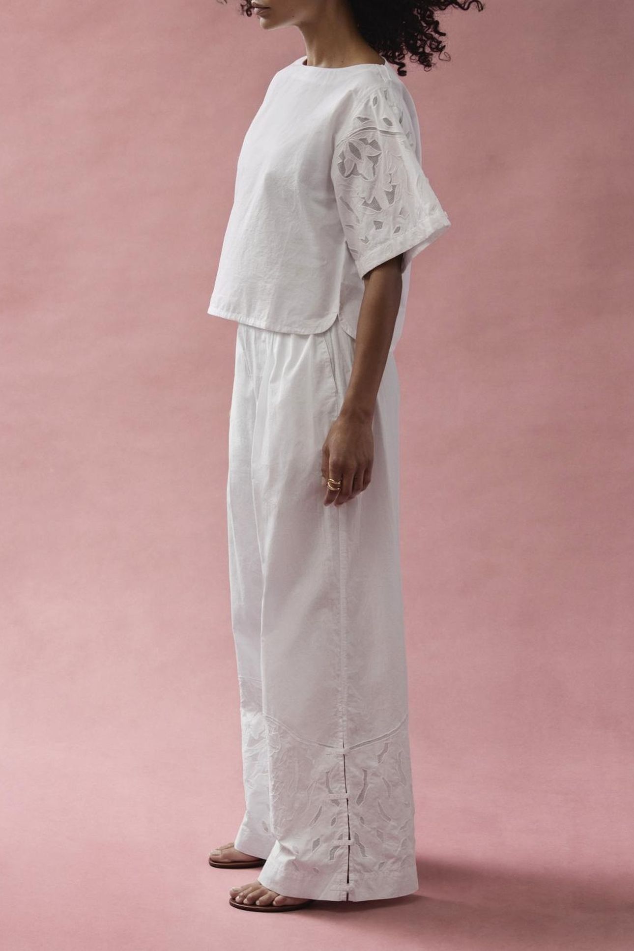 PANTS MOONFLOWER EMBR VERY WHITE 2