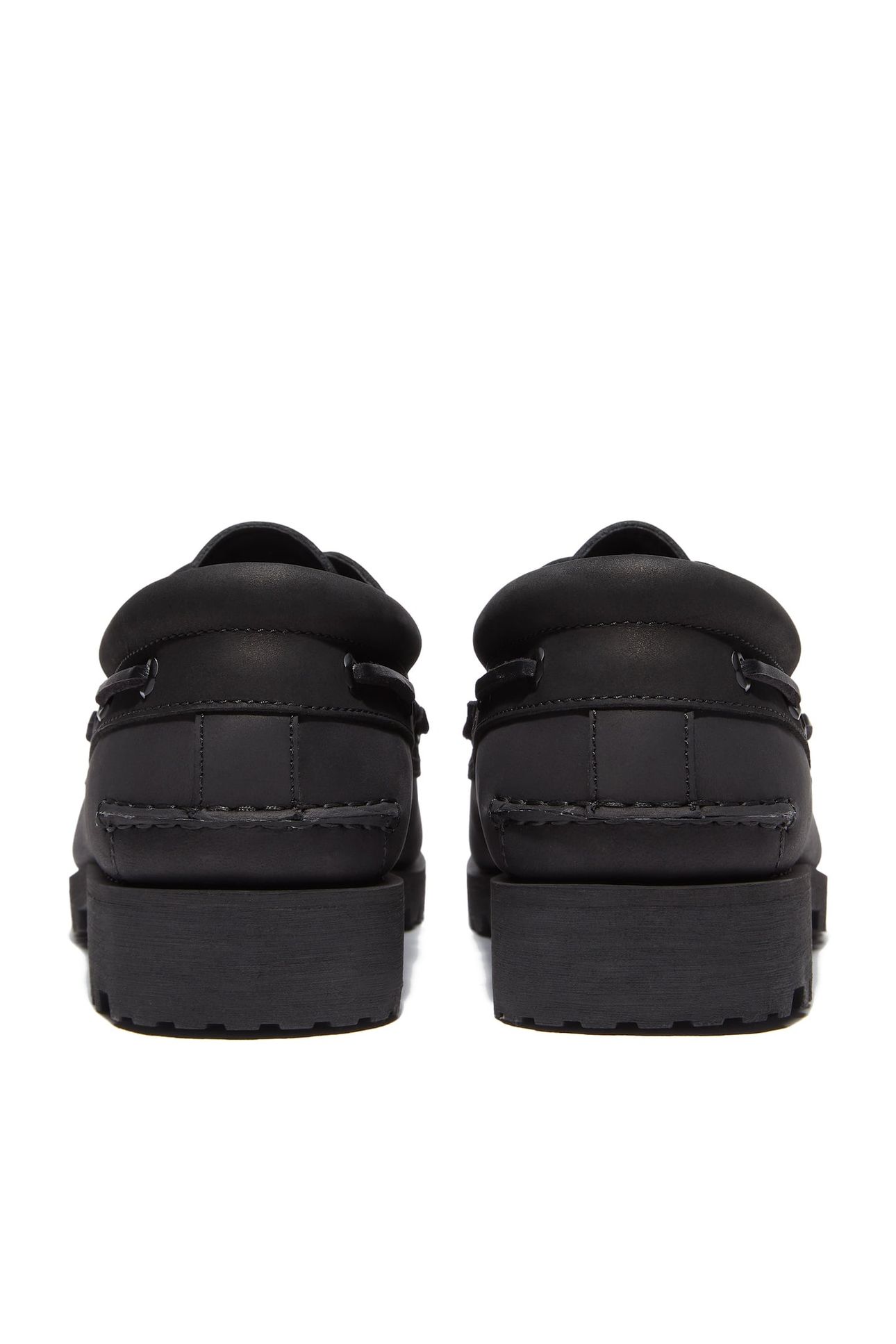 AUTH ESSENTIAL BOAT SHOE BLACK FULL GRAIN W BLACK 4