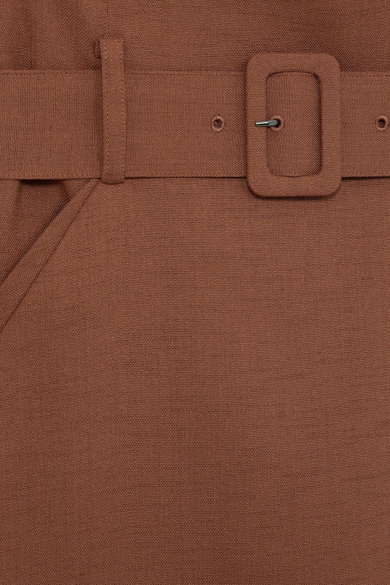 BELTED MINI DRESS BROWN 4