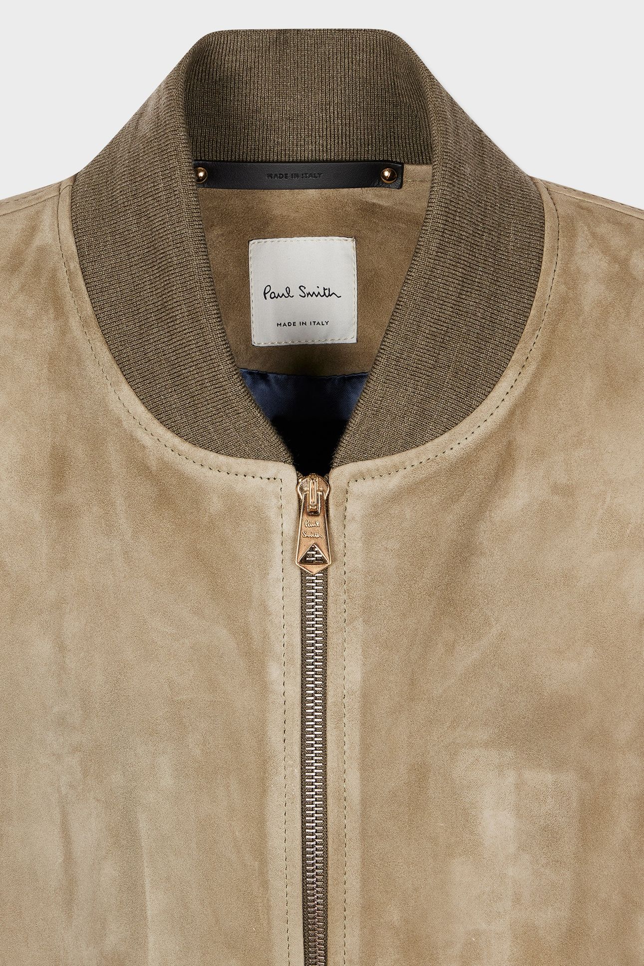 MENS REGULAR FIT SUEDE BOMBER JACKET MILITARY_GREEN 9