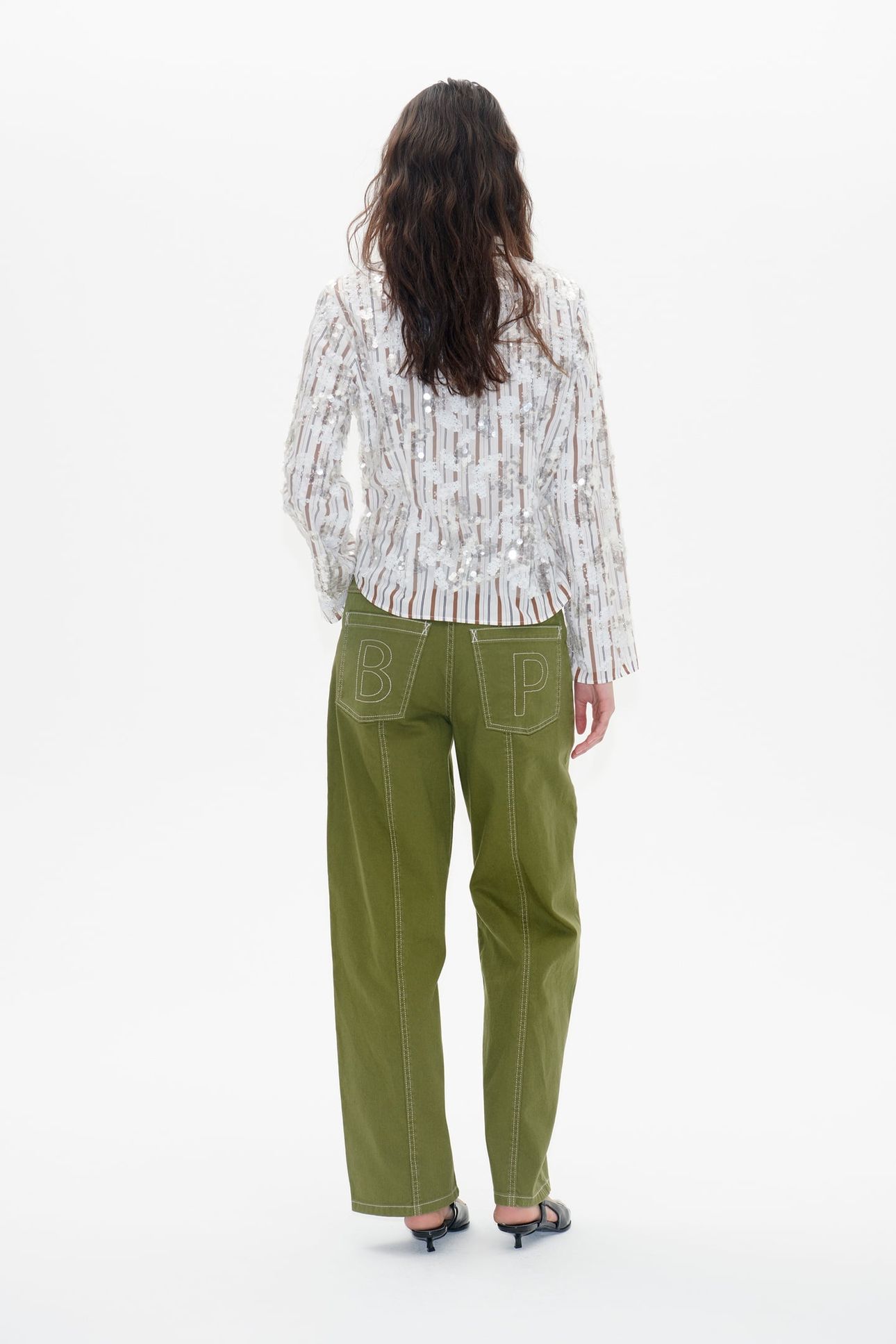 MARLEY SHIRT WHITE SEQUINS STRIPE 2