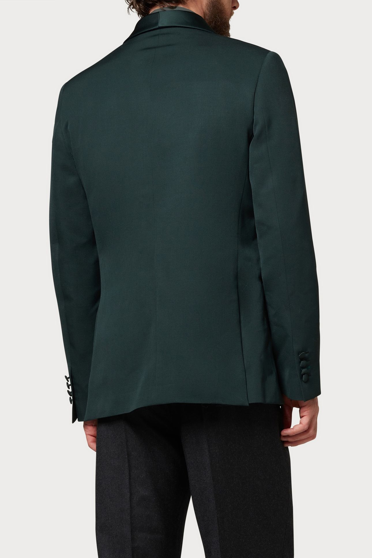 MENS TAILORED FIT 1 BTN JACKET PETROL GREEN 2